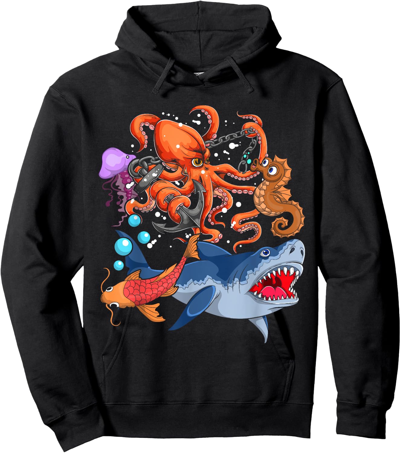 Octopus Jellyfish Seahorse Shark Zookeeper Kids Ocean Animal Hoodie - Hoodie | Black