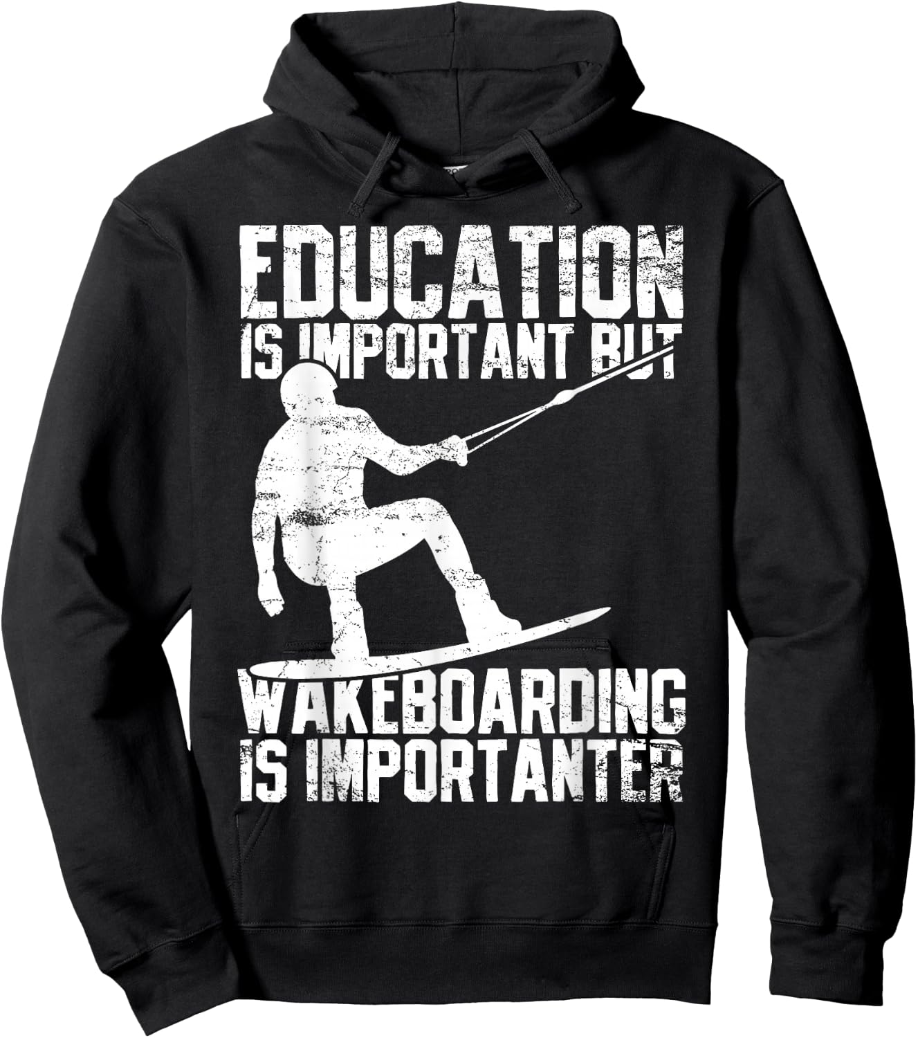 Wakeboarding Wakeboarder Wakeboard Vintage Hoodie - Hoodie | Black