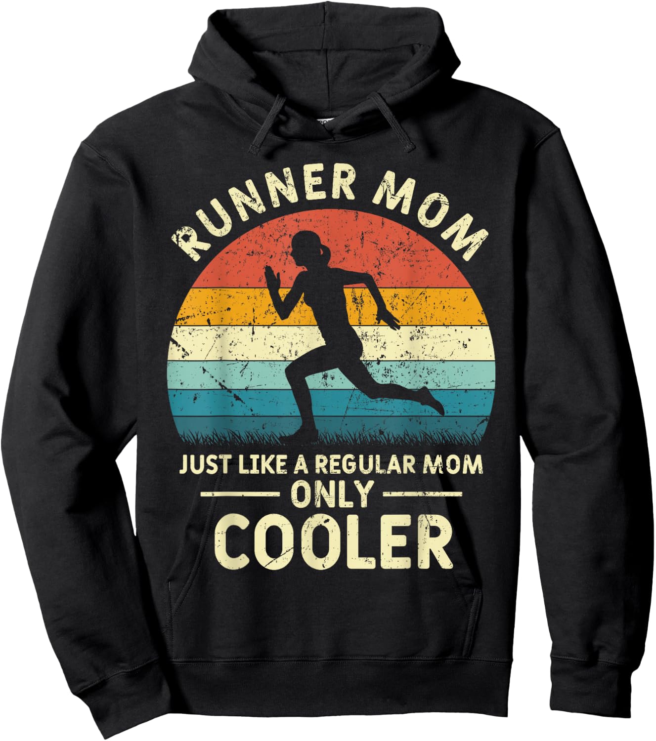 Runner Mom Funny Marathon Running Jogging Mothers Day Hoodie - Hoodie | Black
