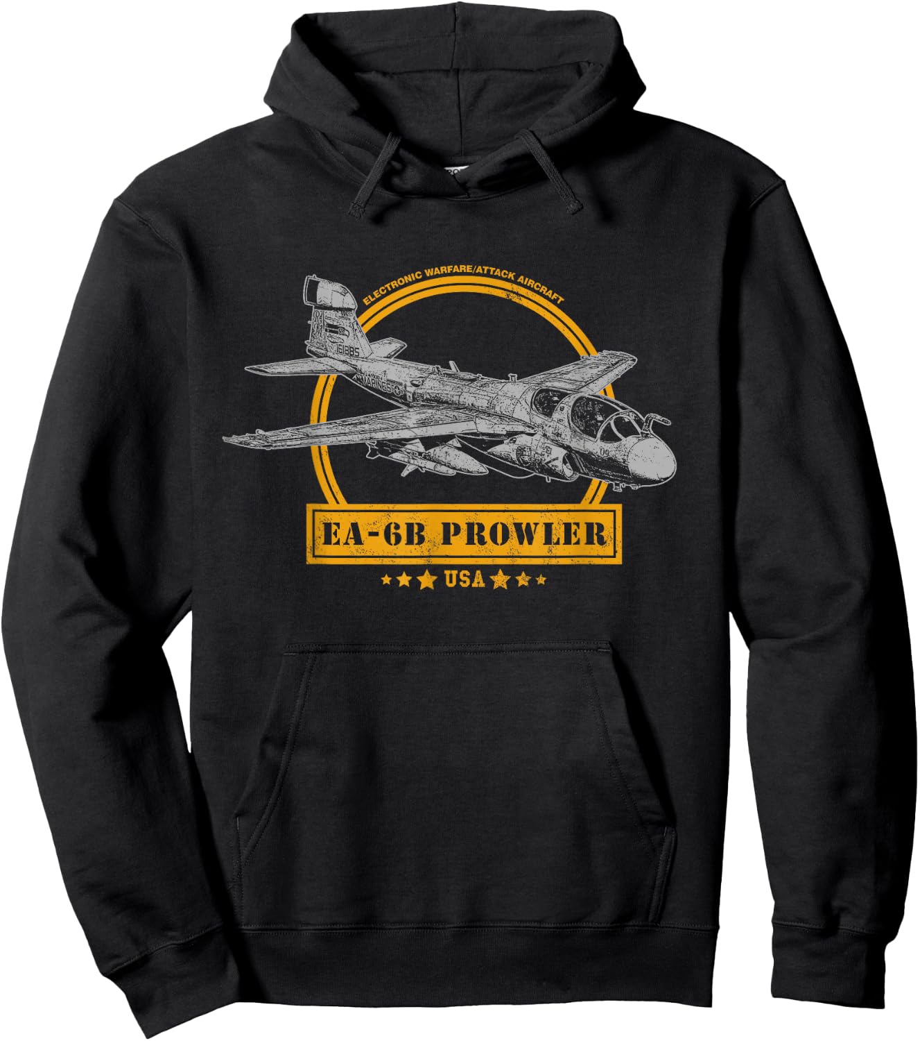 Military Aircraft Gifts & EA-6B Prowler Black Men's Small Classic Fit Short Sleeve Cotton 60% Polyester 40% Hoodie - Hoodie | Black
