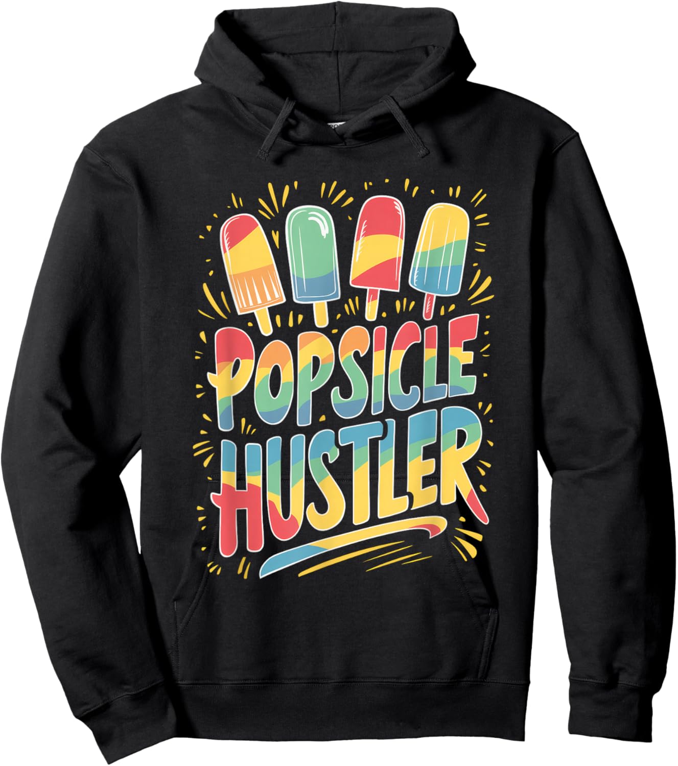 Hustler - Popsicle Print Shirt Hoodie - Hoodie | Black