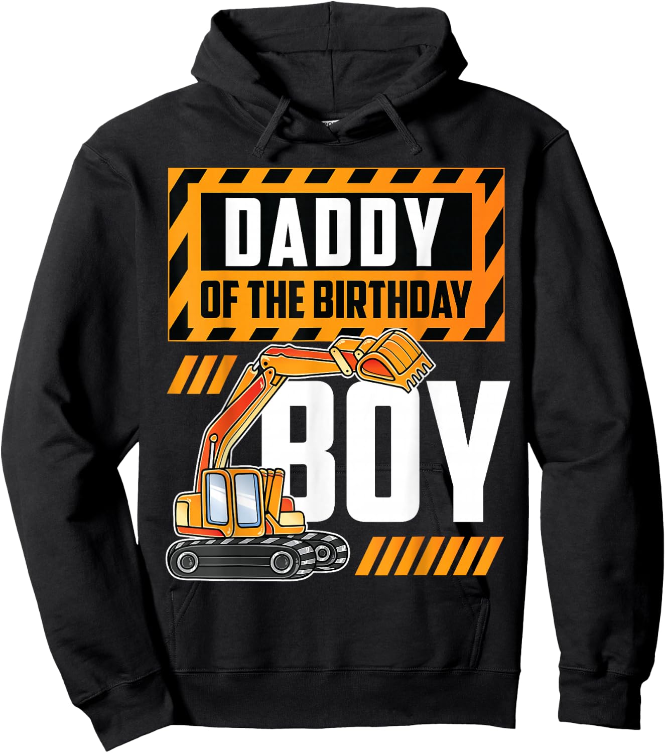 vehicle construction excavator Daddy of the Birthday Boy Hoodie - Hoodie | Black