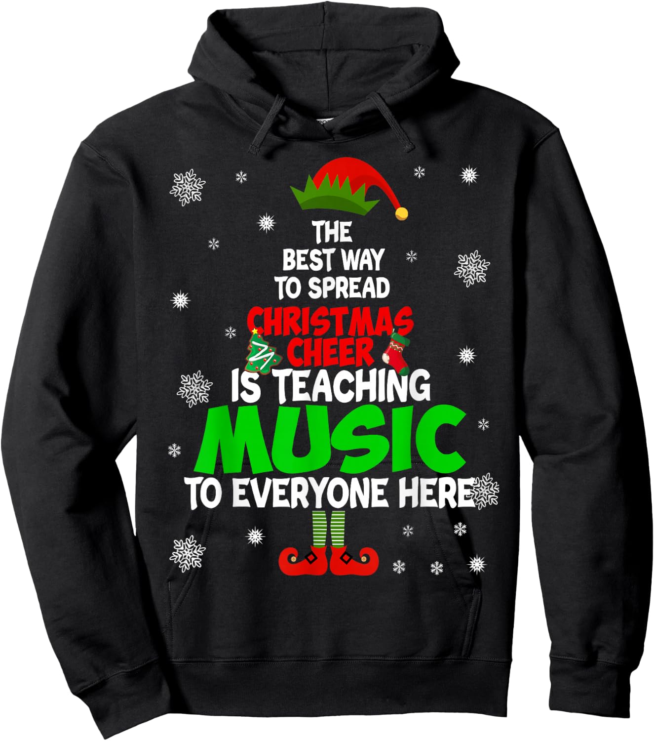 The Best Way To Spread Christmas Cheer Is Teaching Music Hoodie - Hoodie | Black