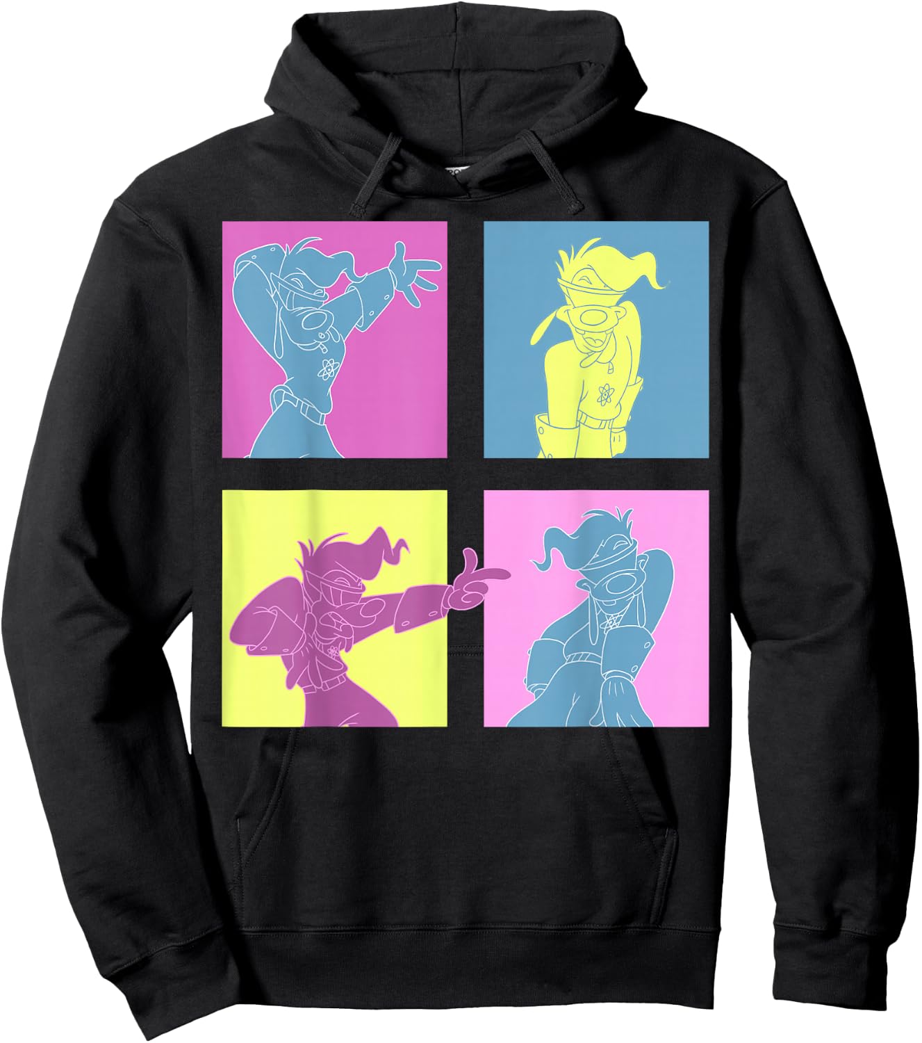 Disney Mickey and Friends Goofy Neon Panel Portrait Hoodie - Hoodie | Black