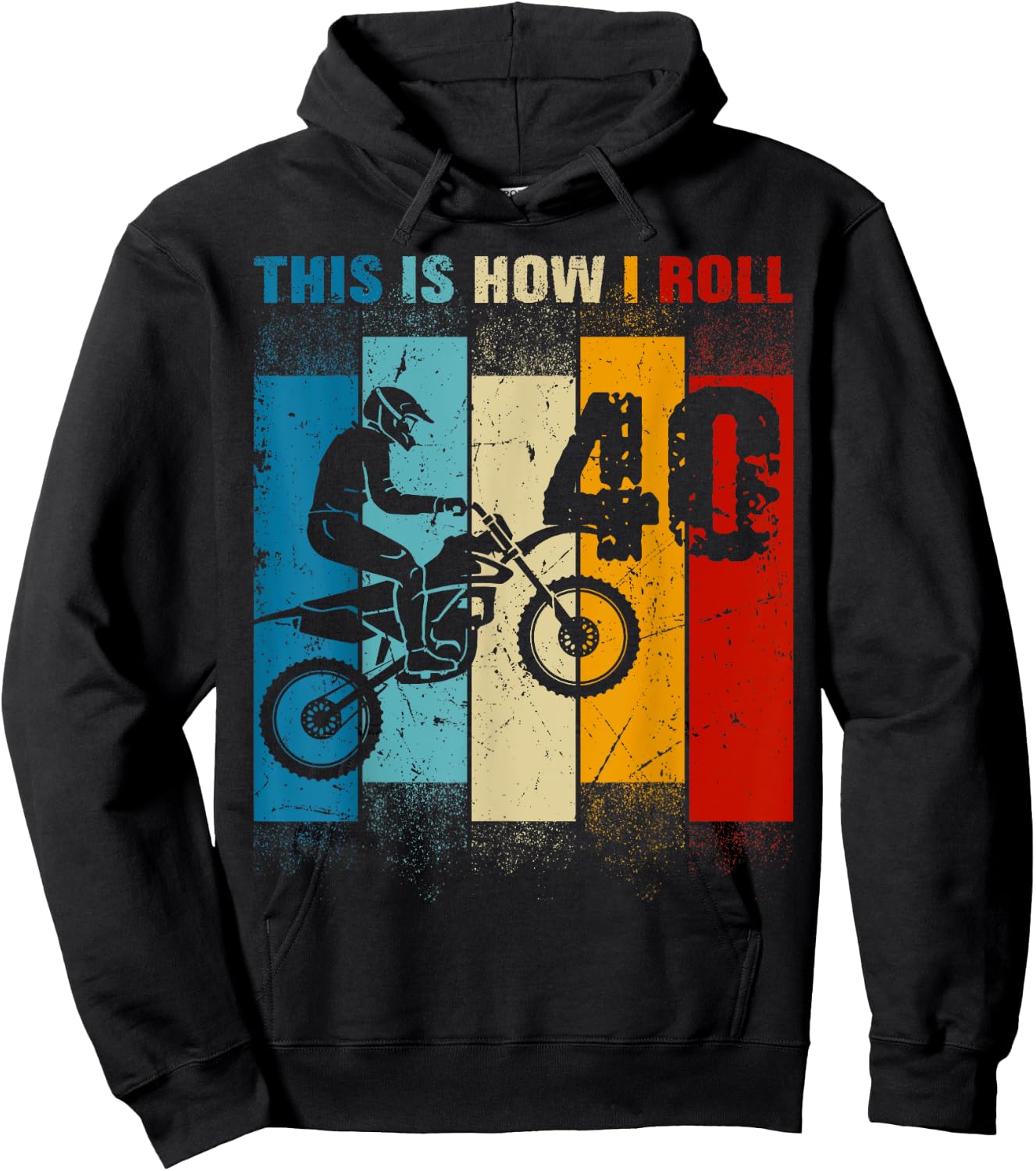 40 Year Old Birthday Boy Motocross 40thB-Day Dirt Bike Hoodie - Hoodie | Black