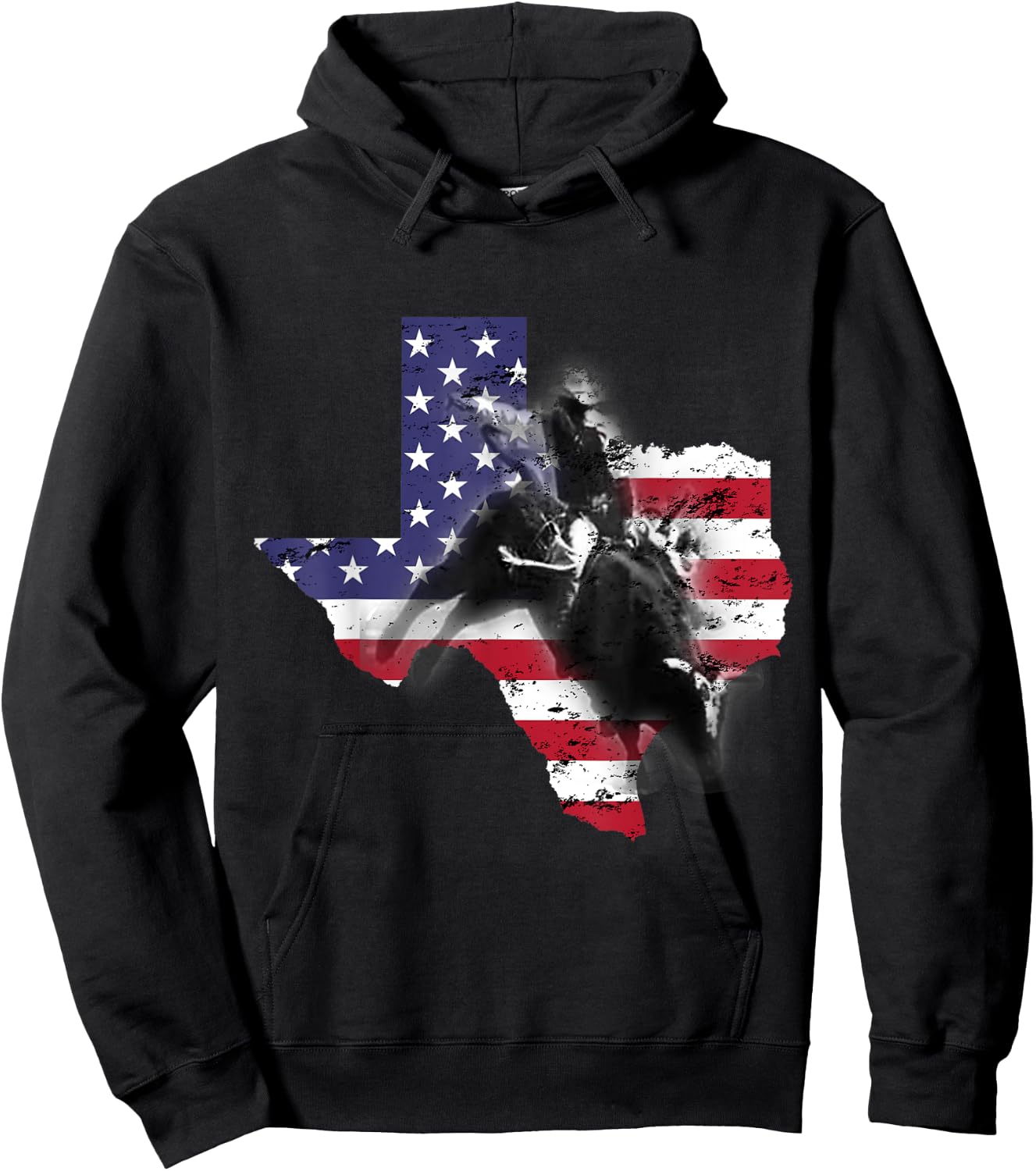 Bull-Riding Texas Ranch Rider America Cowboy USA Hoodie - Hoodie | Black