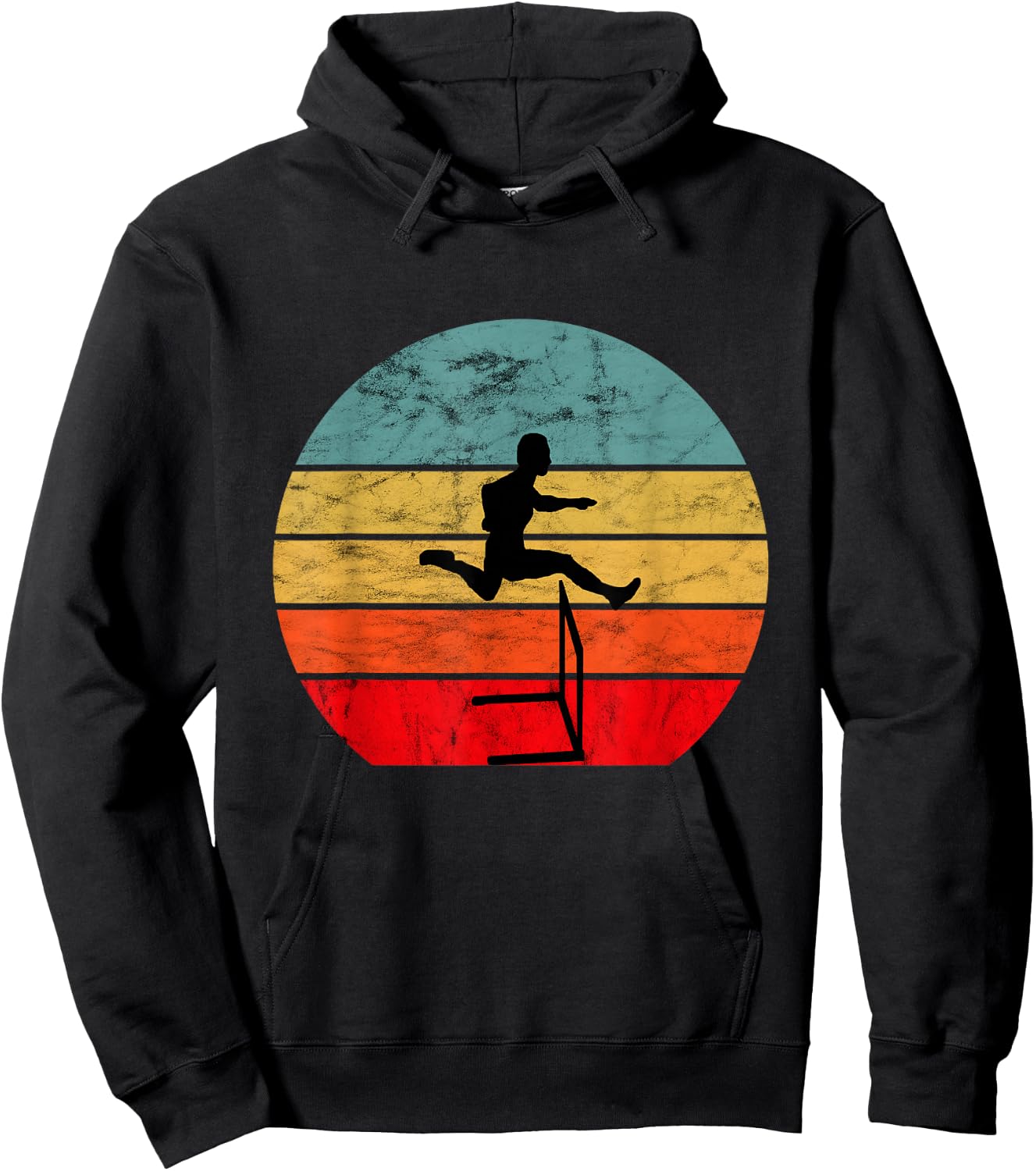 Hurdle Runner Retro Vintage Sunset Hurdle Run Hoodie - Hoodie | Black