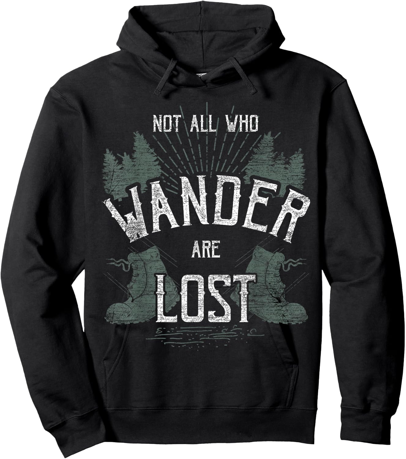 Not All Who Wander Are lost Hoodie - Hoodie | Black
