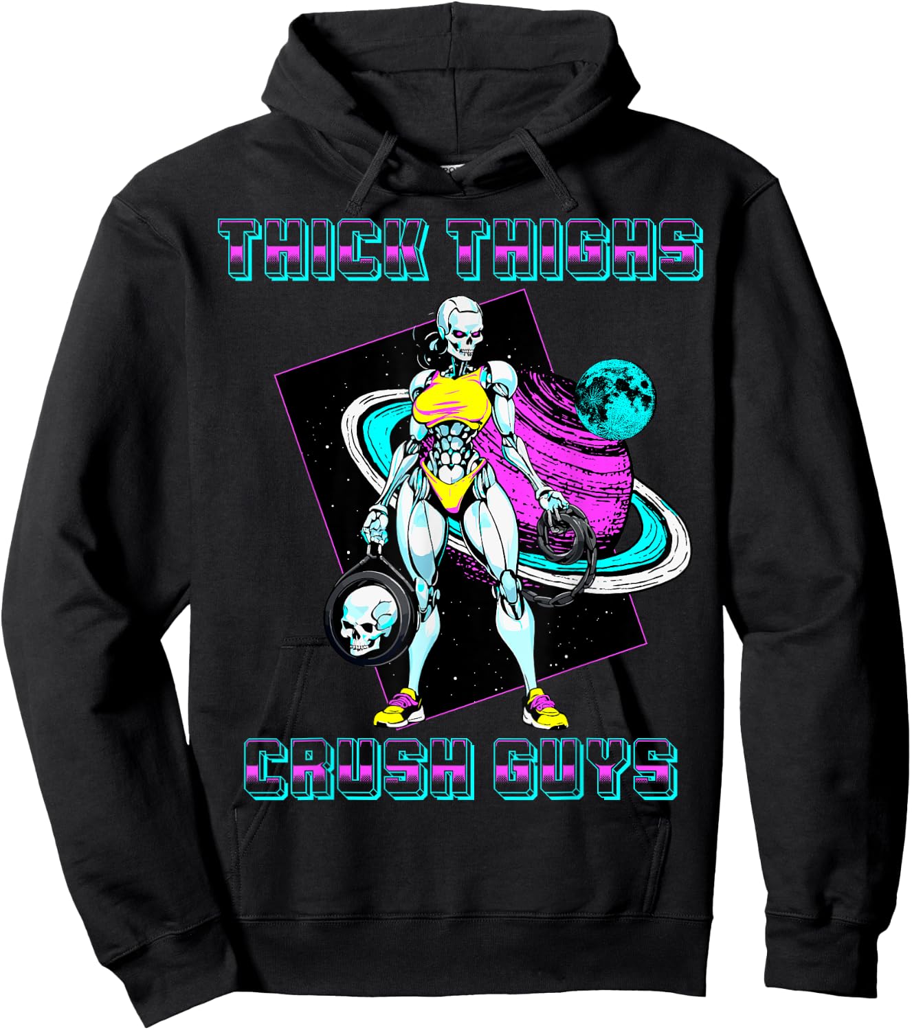 Thick Thighs Crush Guys Weightlifting Bodybuilding Gym Hoodie - Hoodie | Black