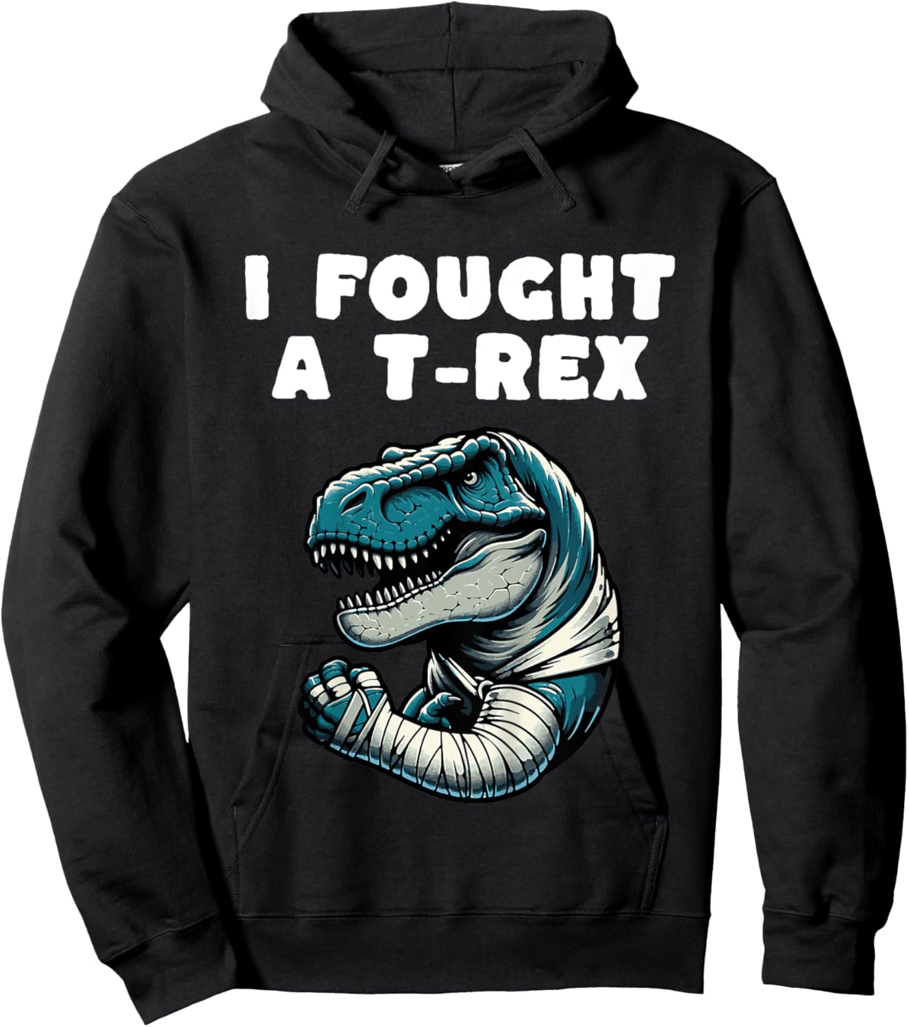 Kids Broken Arm Recovery Kids Boys Dinosaur Hoodie - Hoodie | Black