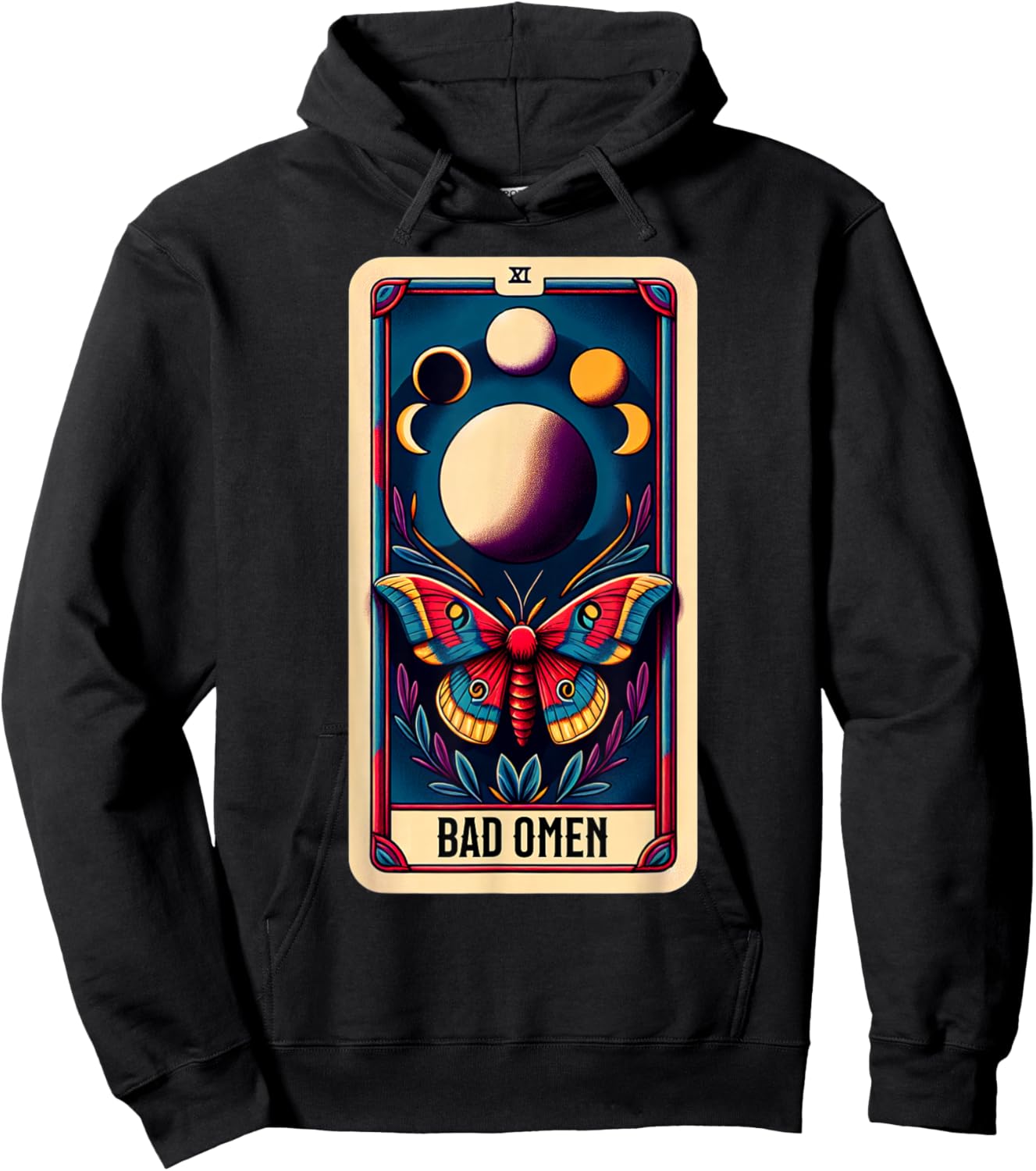 Moths Bad Omen Tarot Card Hoodie - Hoodie | Black