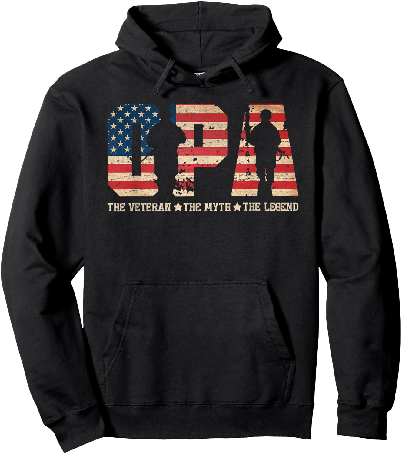 Opa The Veteran The Myth The Legend For Dad Fathers Hoodie - Hoodie | Black
