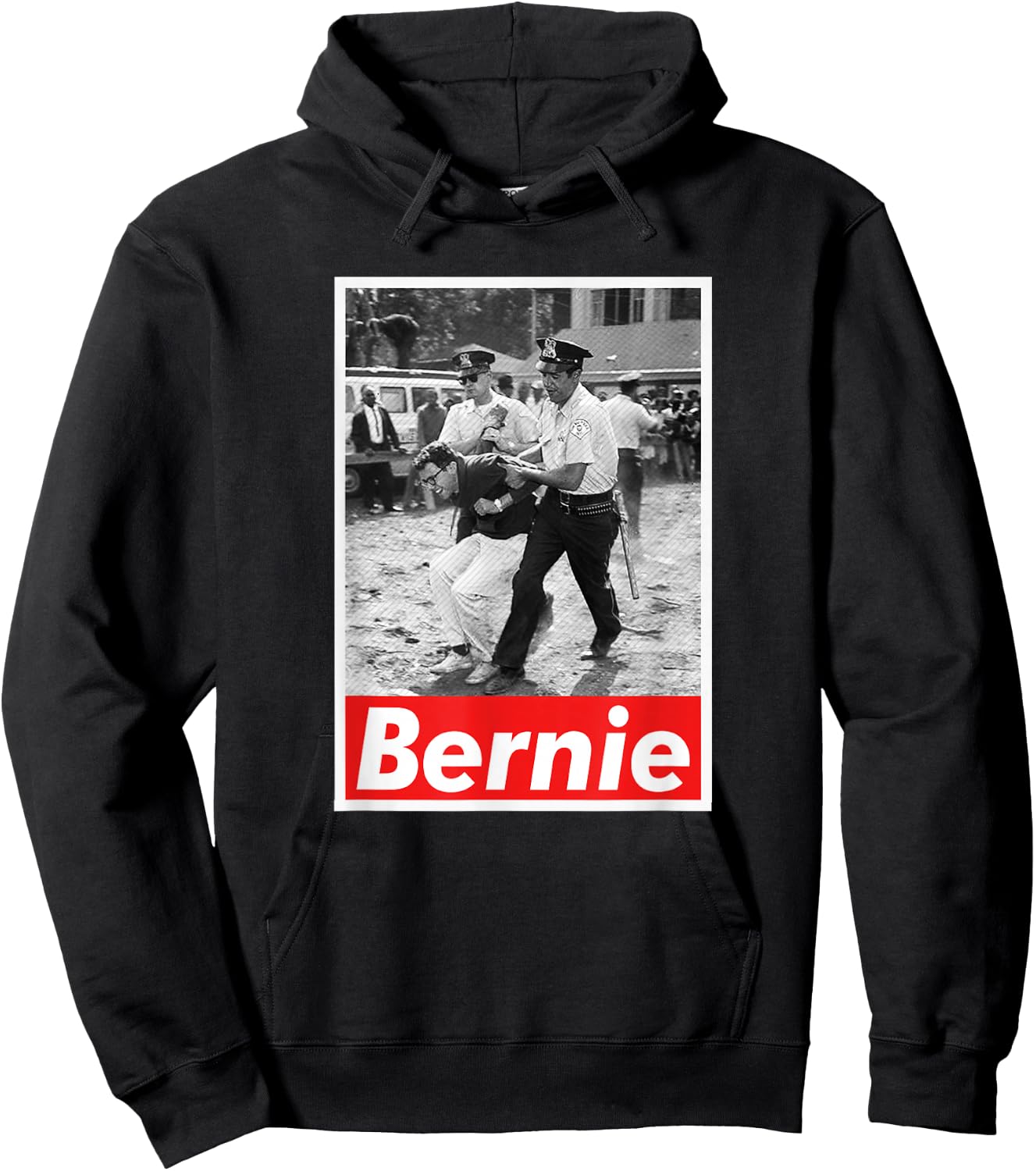 Bernie Sanders - 1963 Civil Rights Protest Arrest Bernie Hoodie - Hoodie | Black