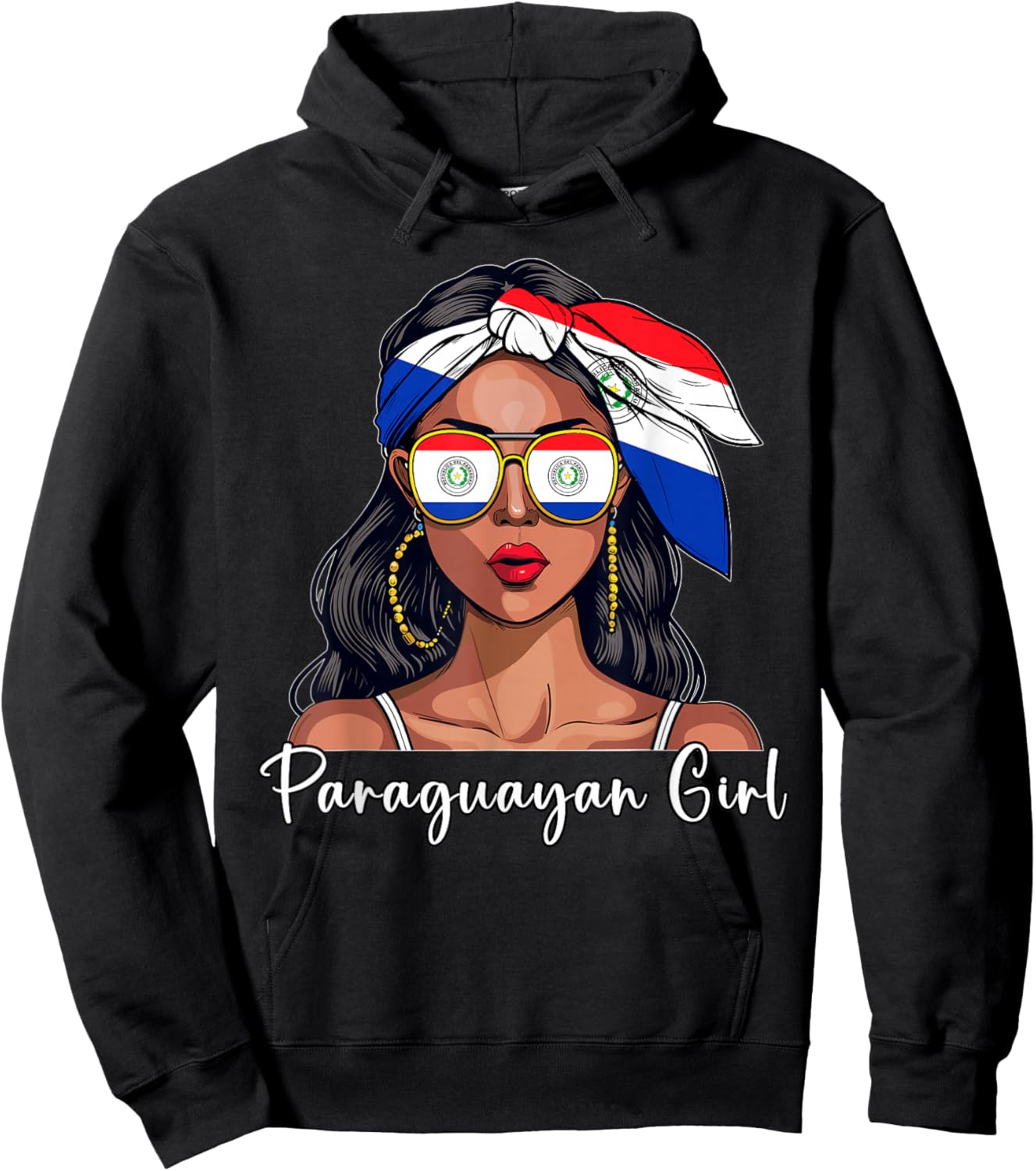 Paraguayan Souvenirs Products Woman Flag Girl Paraguay Hoodie - Hoodie | Black