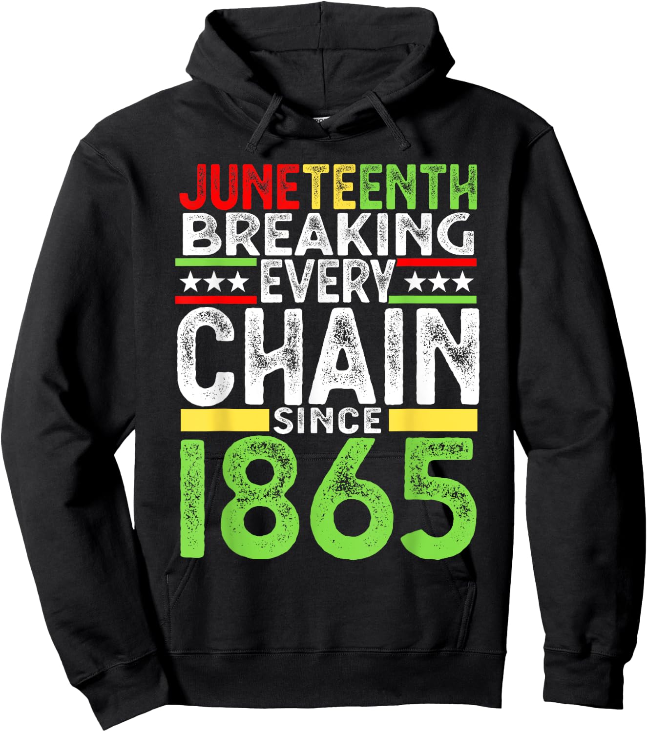 Juneteenth Breaking Every Chain Since 1865 Proud Afro Black Hoodie - Hoodie | Black