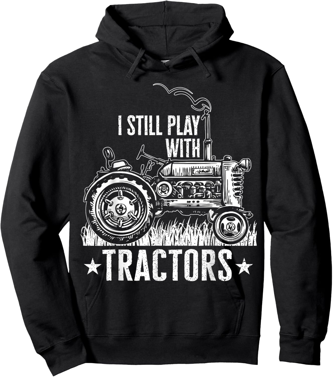 Funny farming shirt , I still play with tractors gift Hoodie - Hoodie | Black