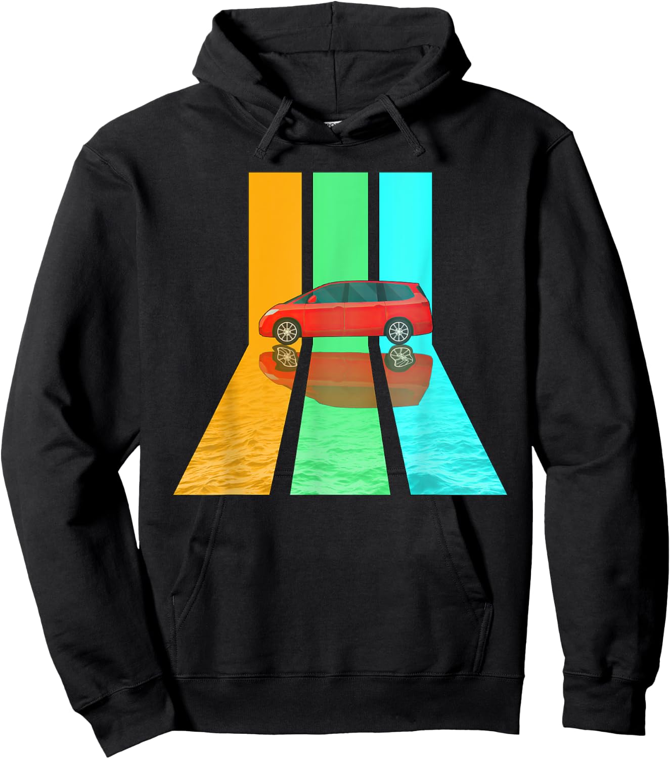 Retro 80s Vintage Style Minivan Hoodie - Hoodie | Black