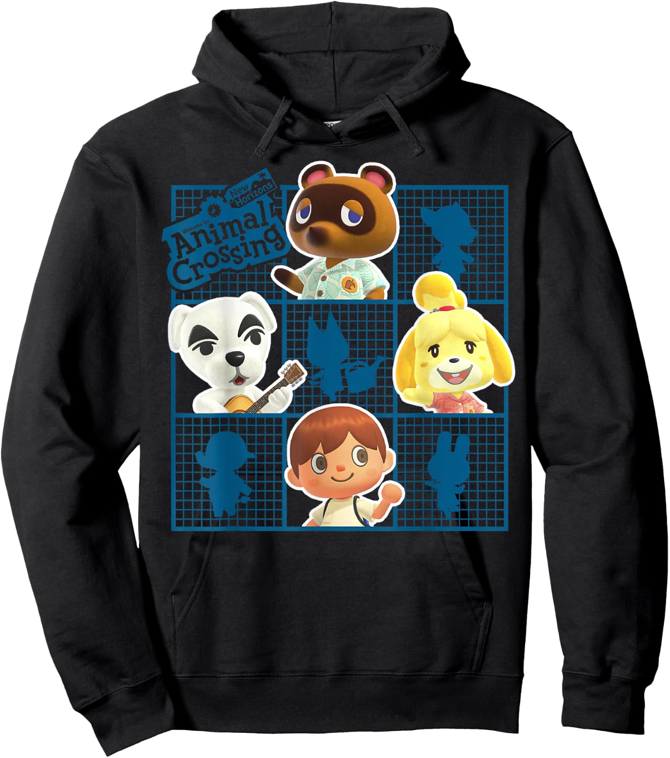 Animal Crossing: New Horizons Group Shot Character Grid Hoodie - Hoodie | Black