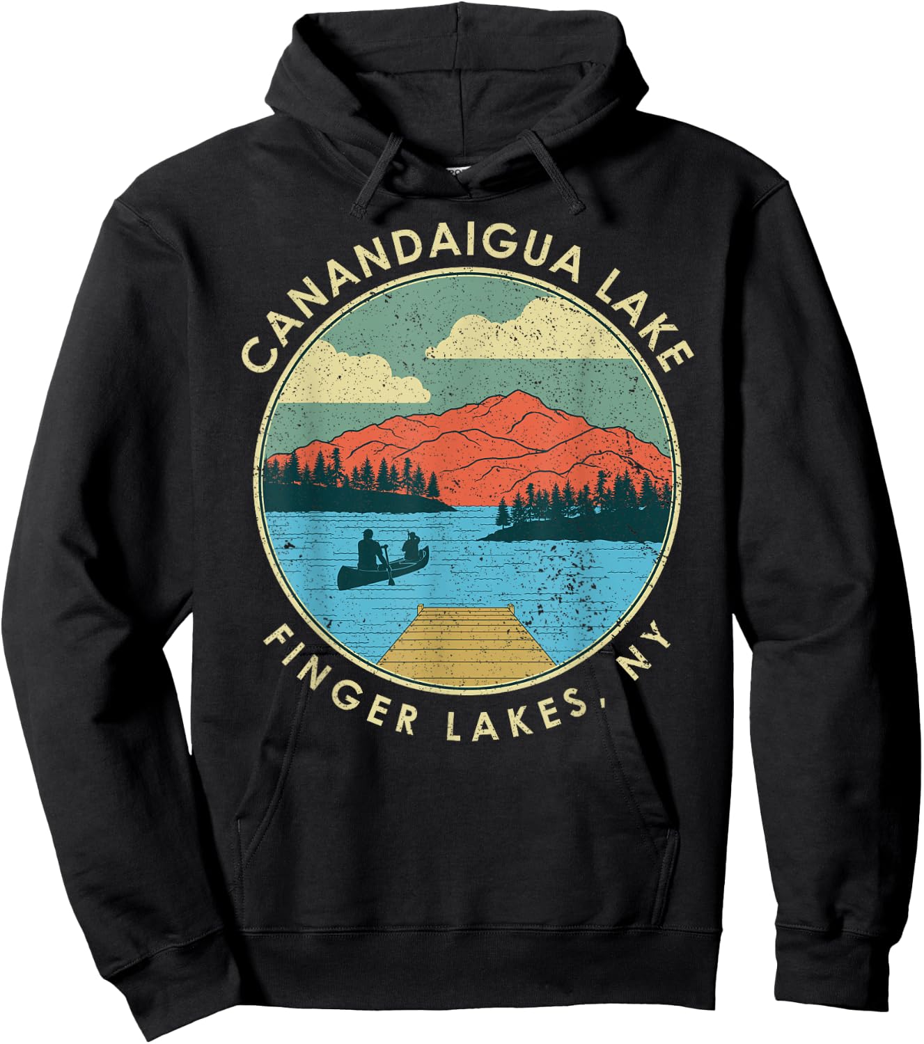Finger Lakes NY New York Canandaigua Lake Hoodie - Hoodie | Black