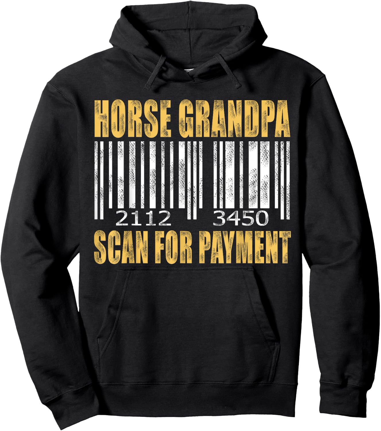 Retro Vintage Horse Grandpa Scan for Payment Hoodie - Hoodie | Black