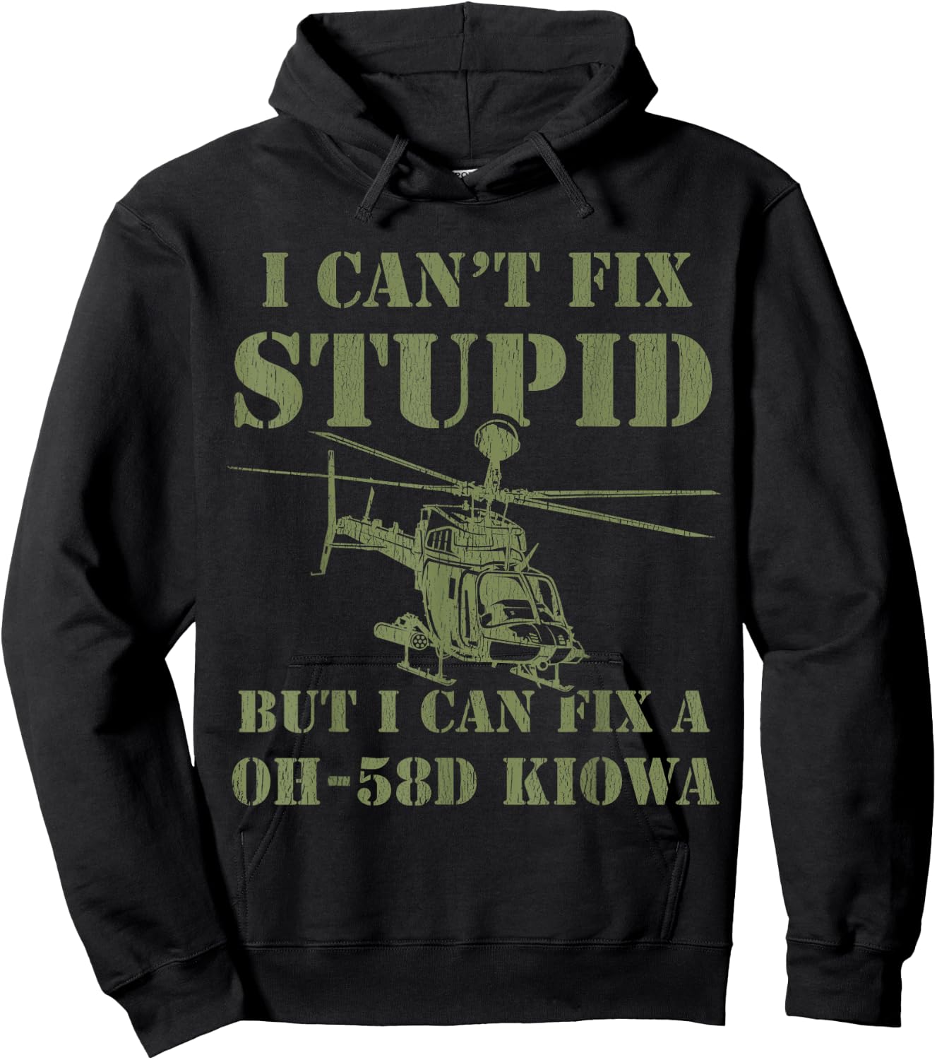 OH-58D Kiowa Warrior Helicopter Pilot Veteran Hoodie - Hoodie | Black