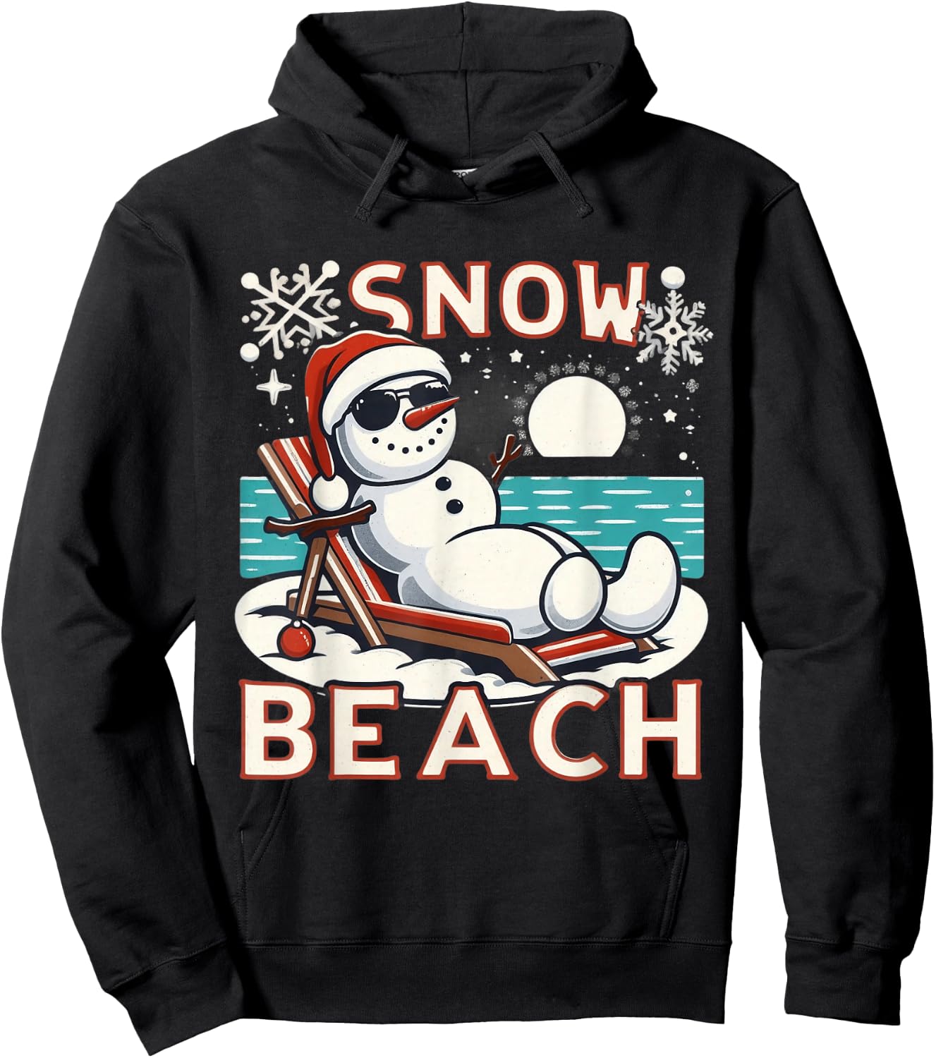 Snow Beach - Relaxing Vacation Winter Holiday Hoodie - Hoodie | Black