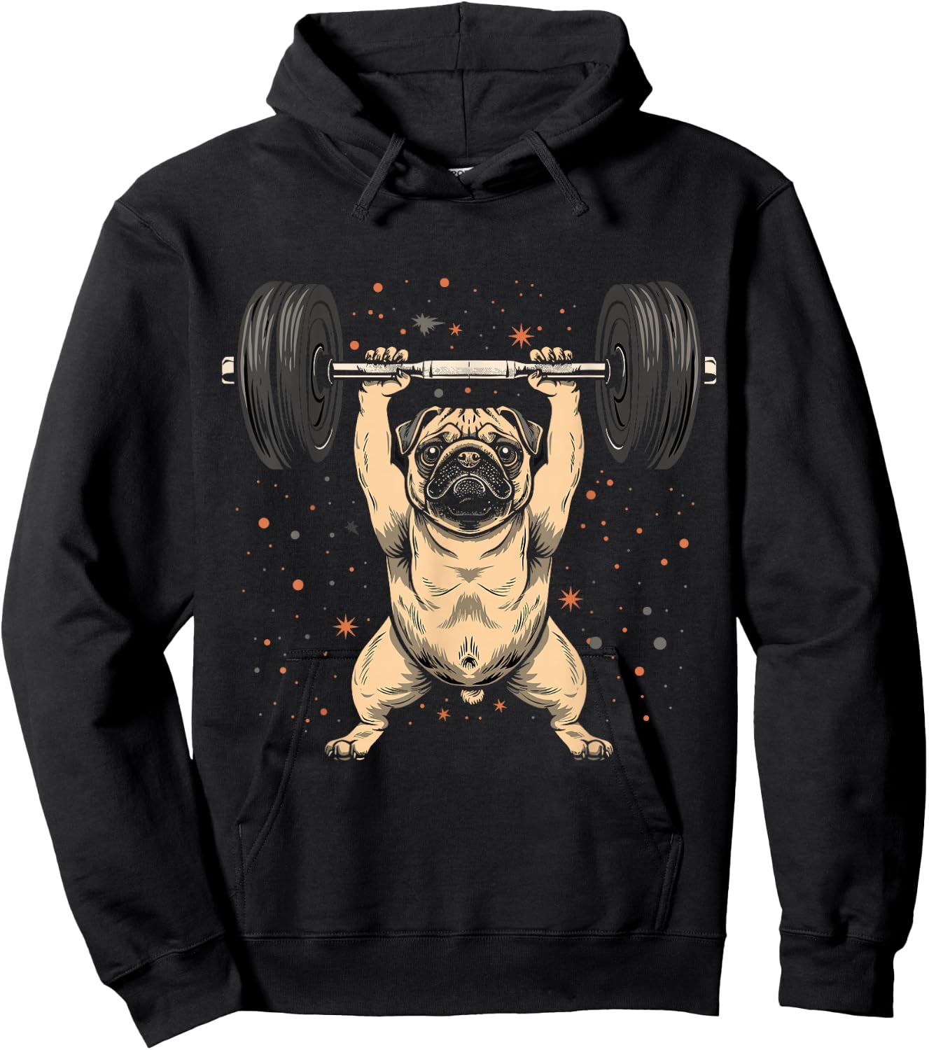 Pug Weightlifting Funny Deadlift Men Fitness Gym Workout Hoodie - Hoodie | Black