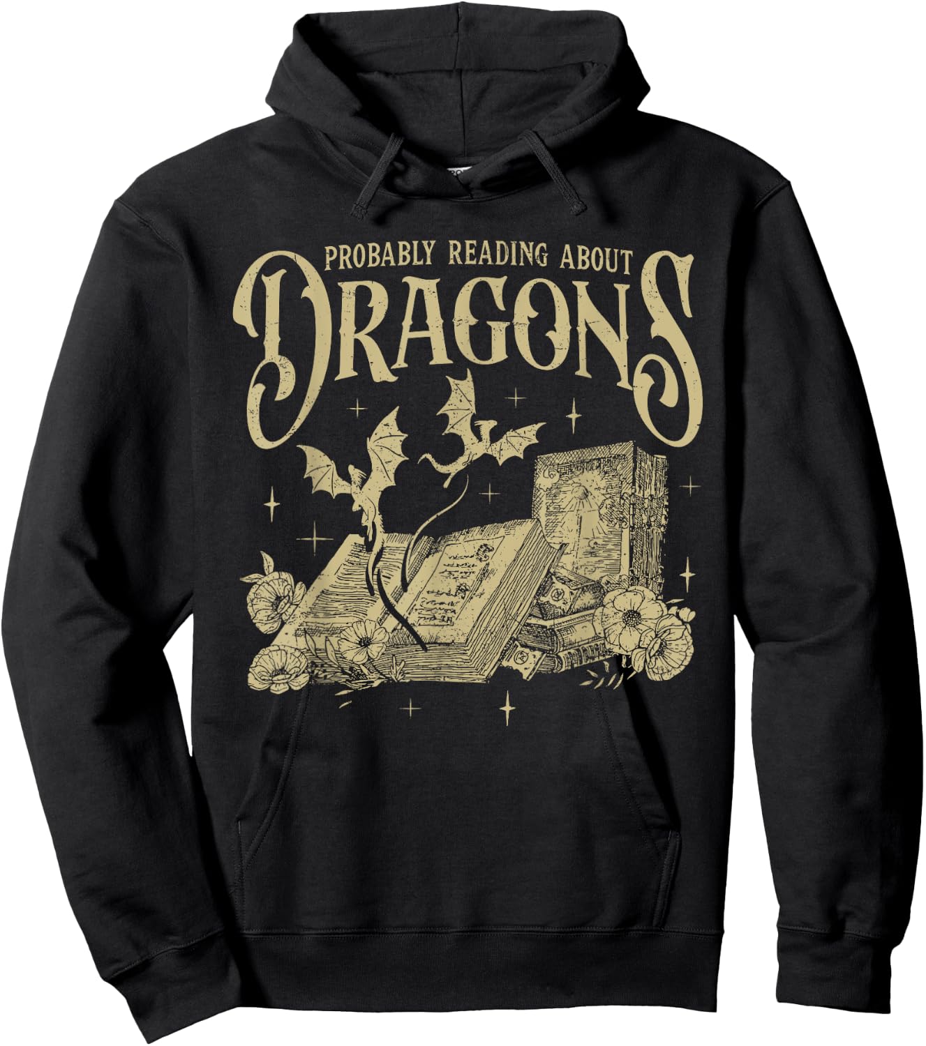 Romantasy Reader Book Reading Probably Reading About Dragons Hoodie - Hoodie | Black