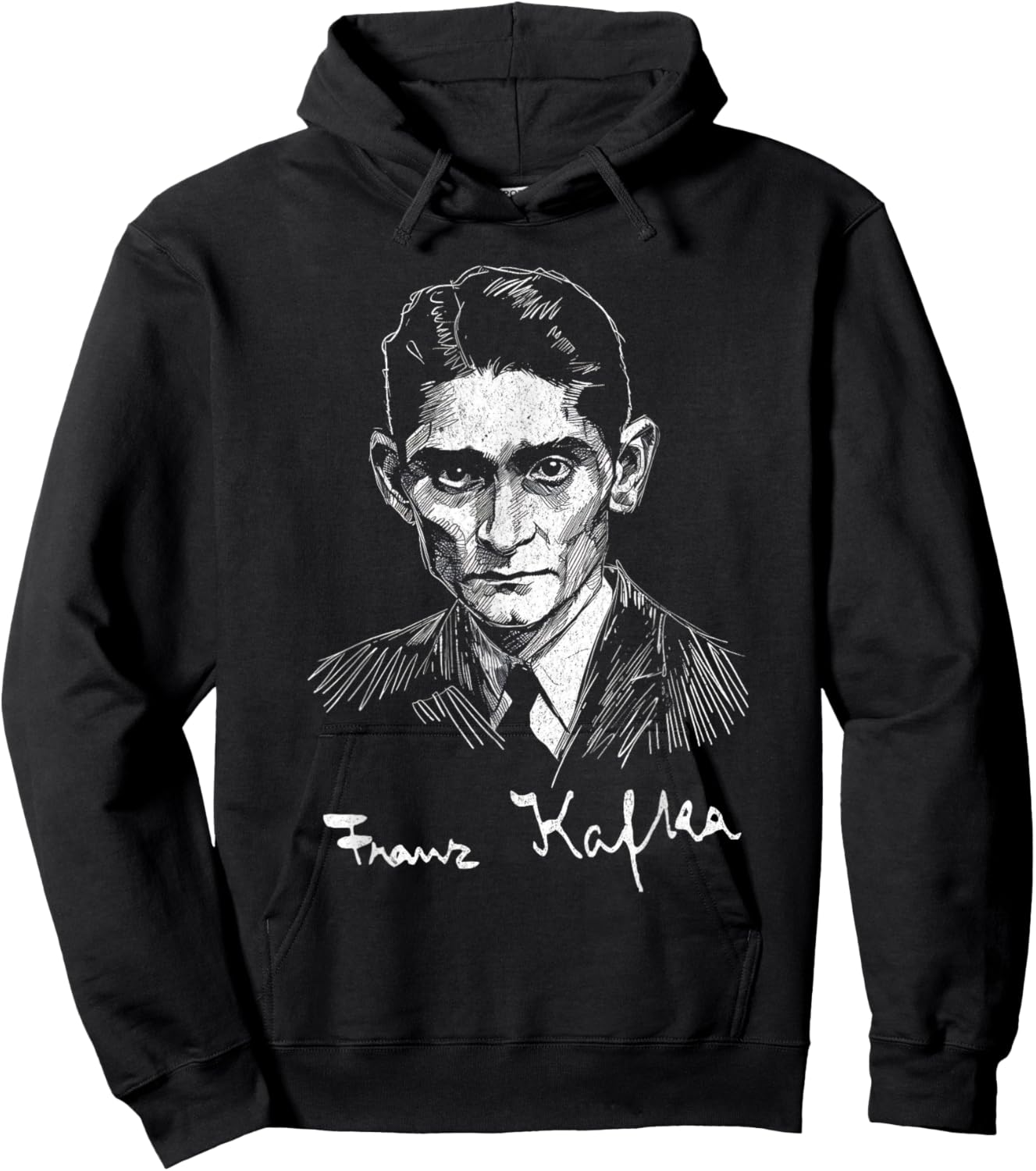 Franz Kafka with Signature For Literature Fans Hoodie - Hoodie | Black