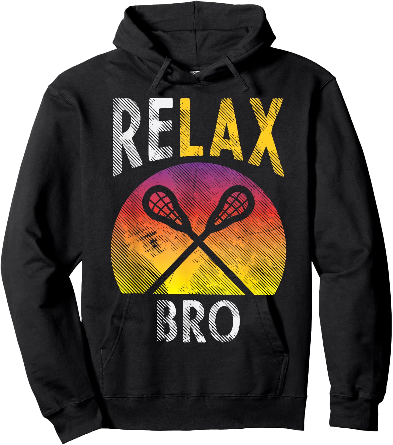 Relax Bro Funny Lacrosse Sayings Lax Player Coach Team Gift Hoodie - Hoodie | Black