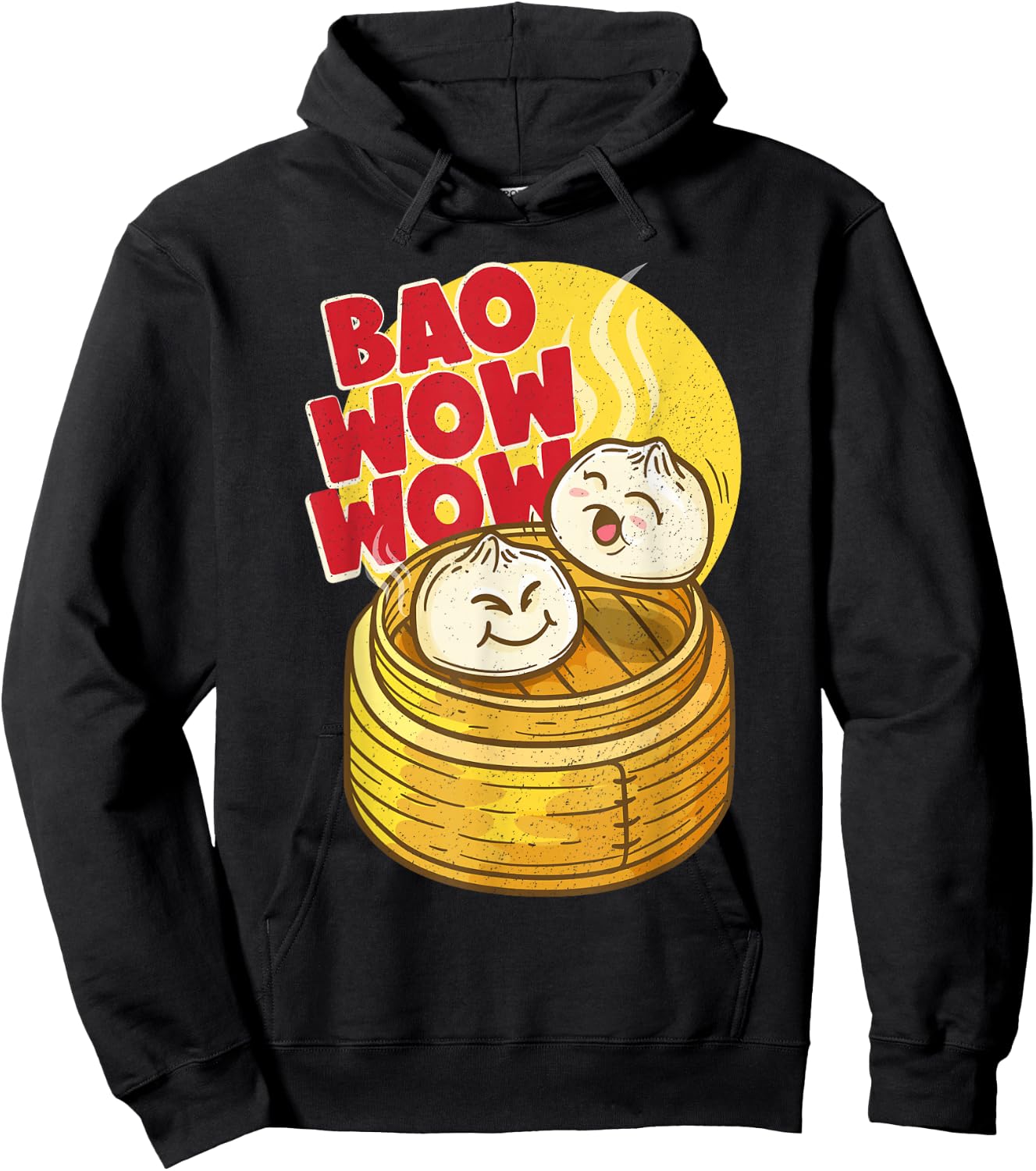 Bao Wow Wow Baozi Chinese Food Dim Sum Asian Steamed Buns Hoodie - Hoodie | Black