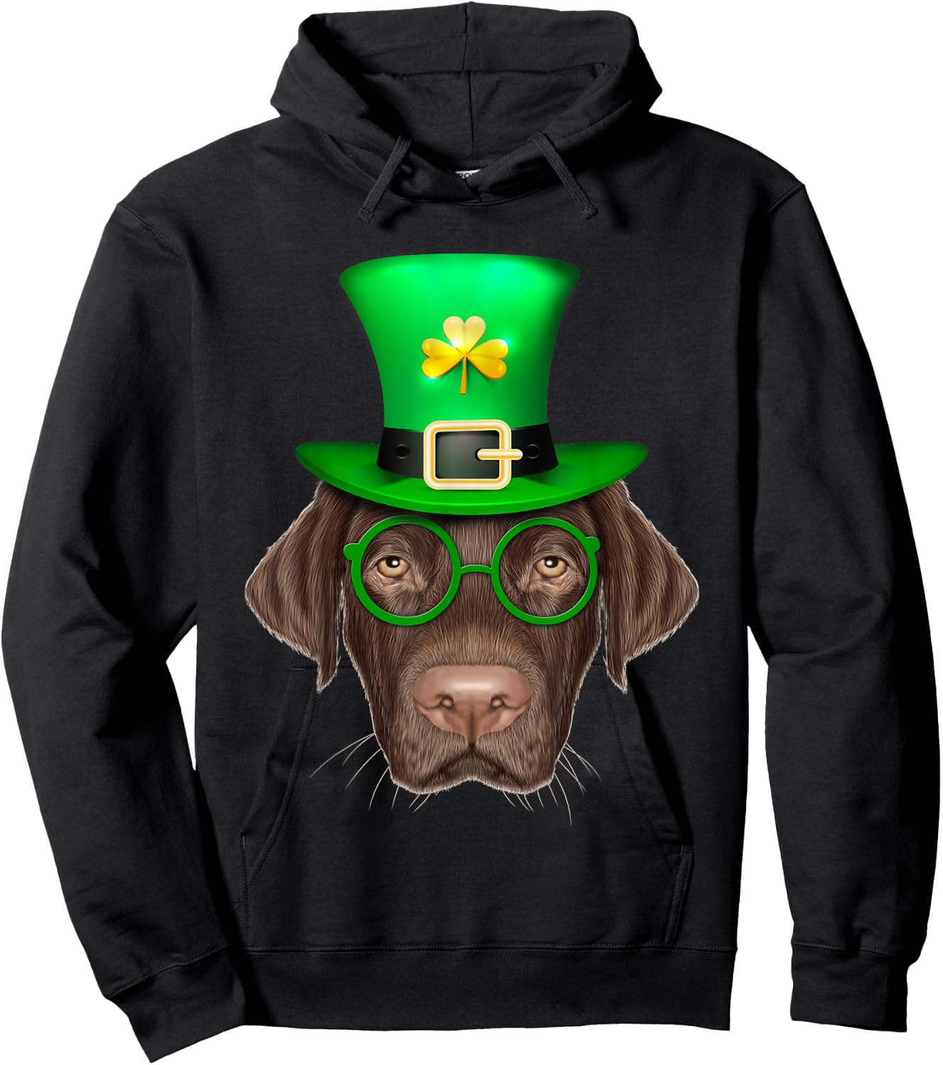 Labrador Retriever Dog Leprechaun St. Patrick's Day Women Kids Hoodie - Hoodie | Black