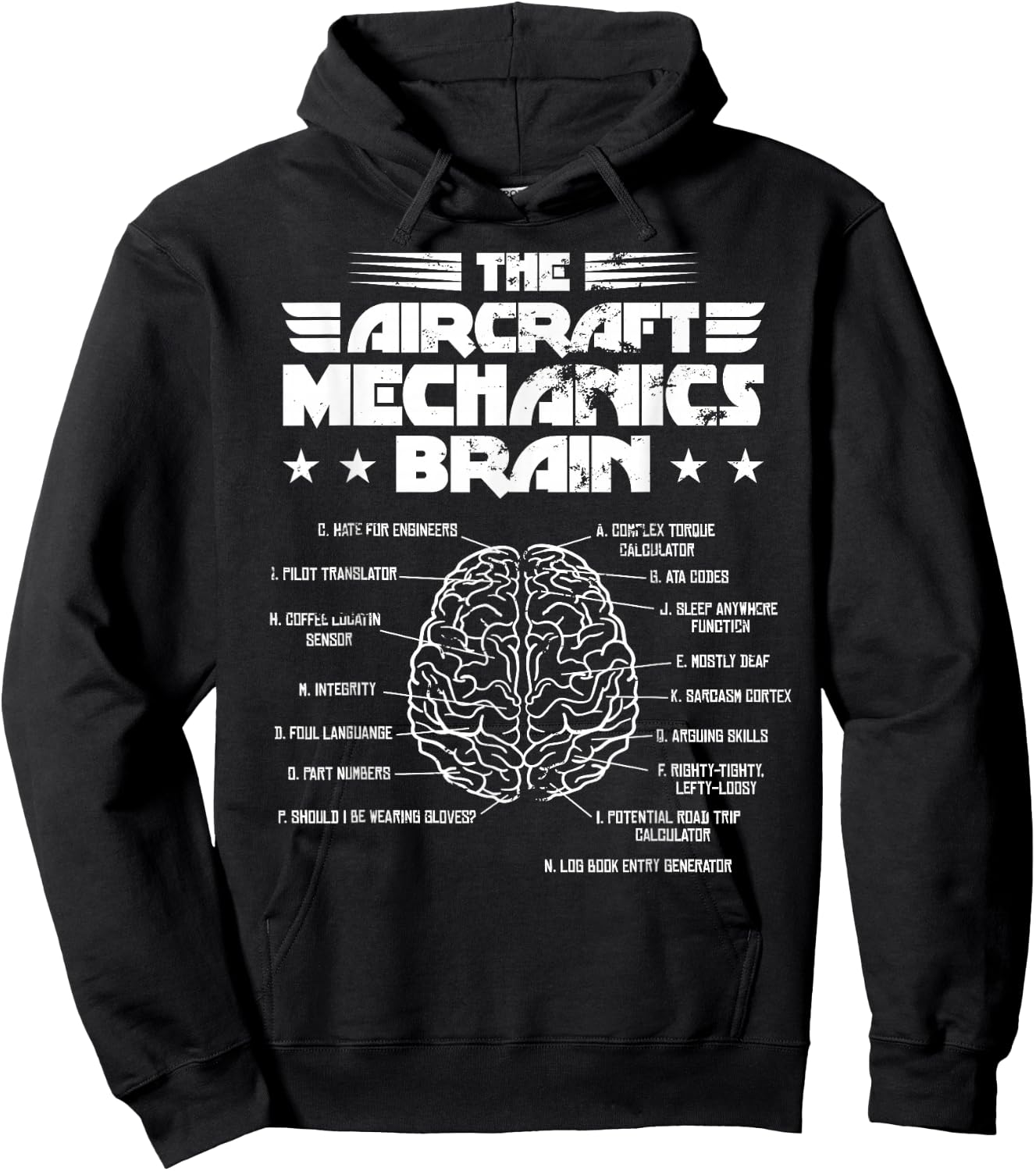 Aircraft Mechanics Brain Aviation Gift Hoodie - Hoodie | Black