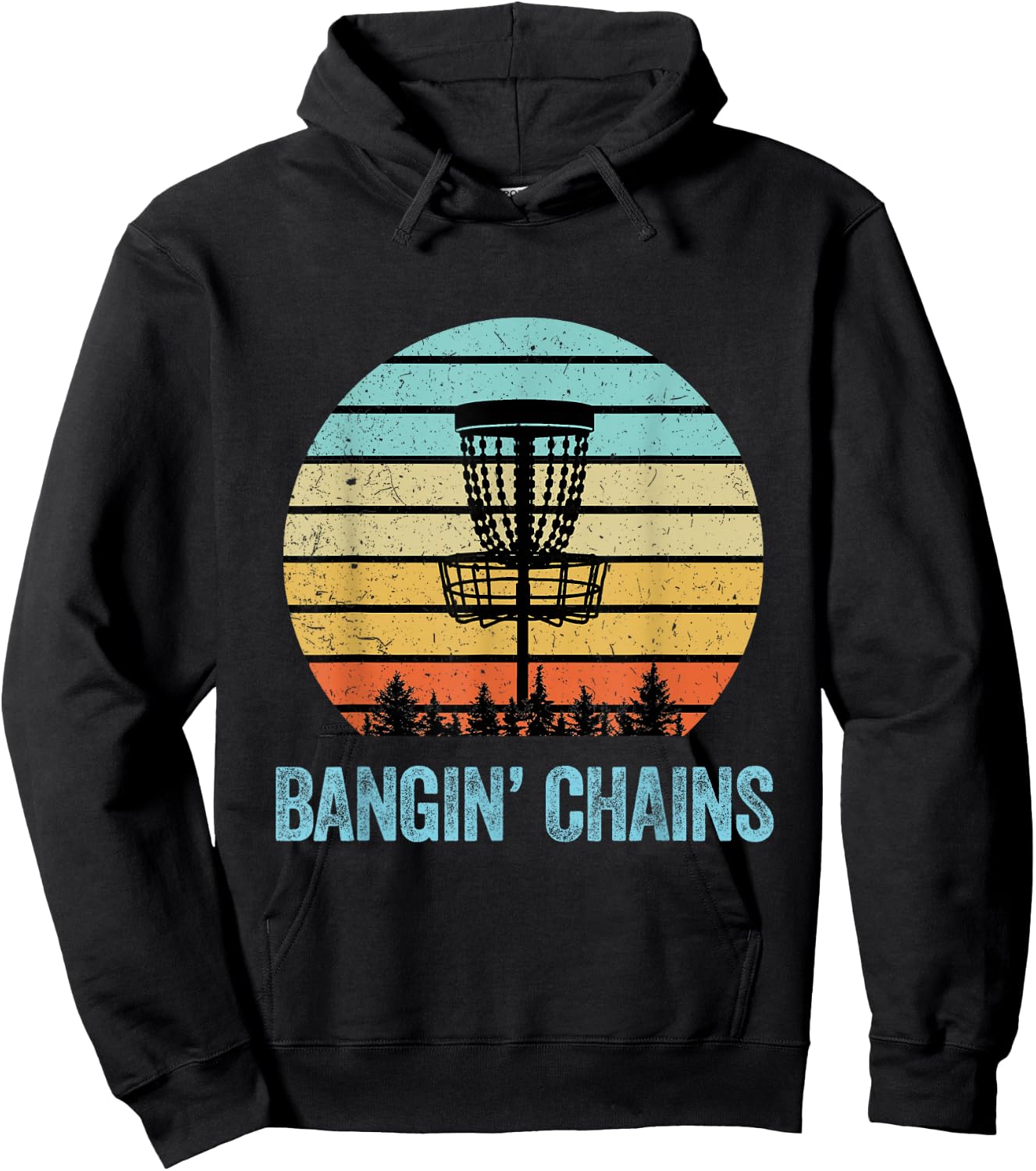 Disc Golf Shirt Funny Banging Chains Retro Disc Golf Gift Hoodie - Hoodie | Black