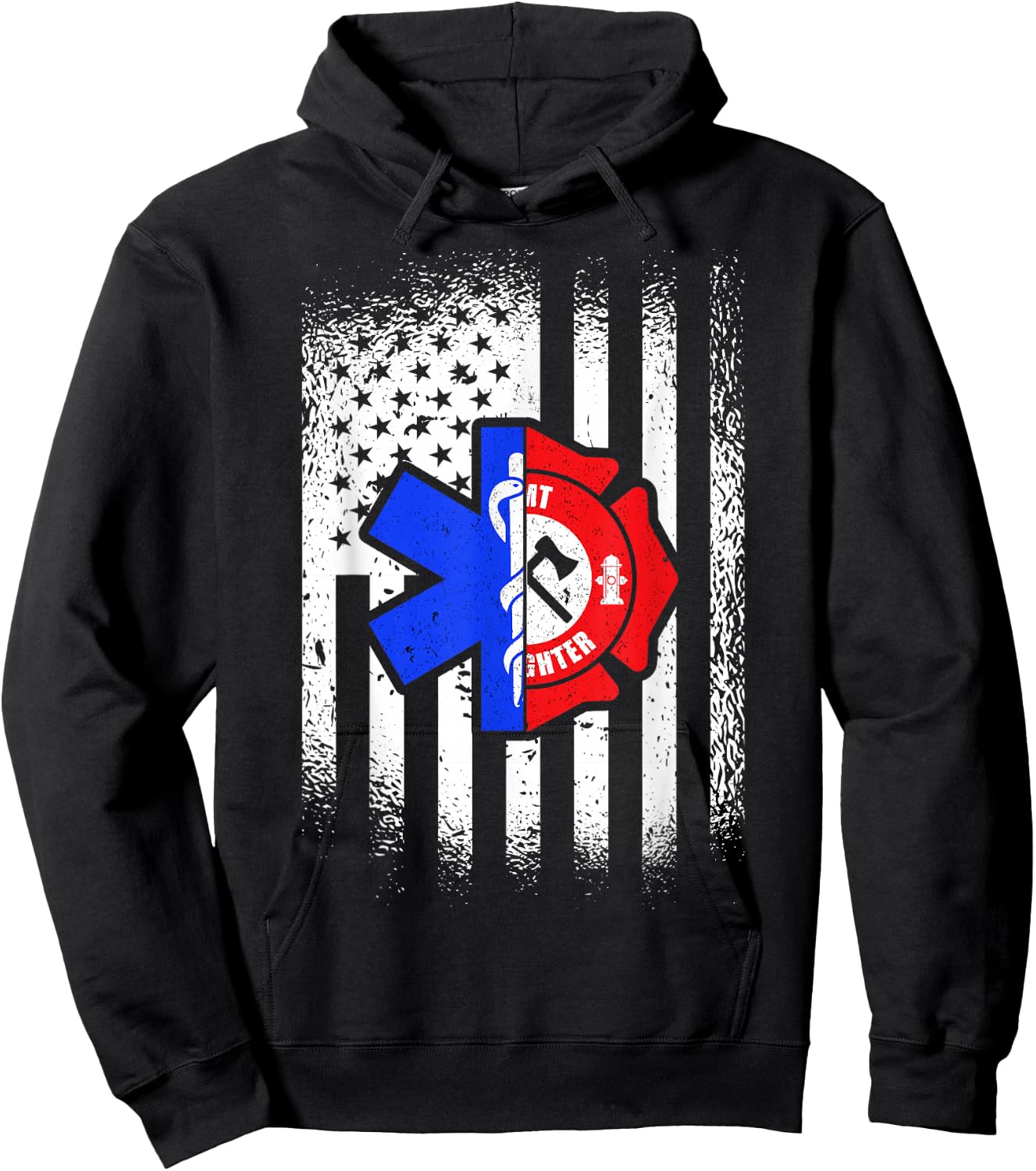 EMT American Flag First Responder Paramedic Hoodie - Hoodie | Black