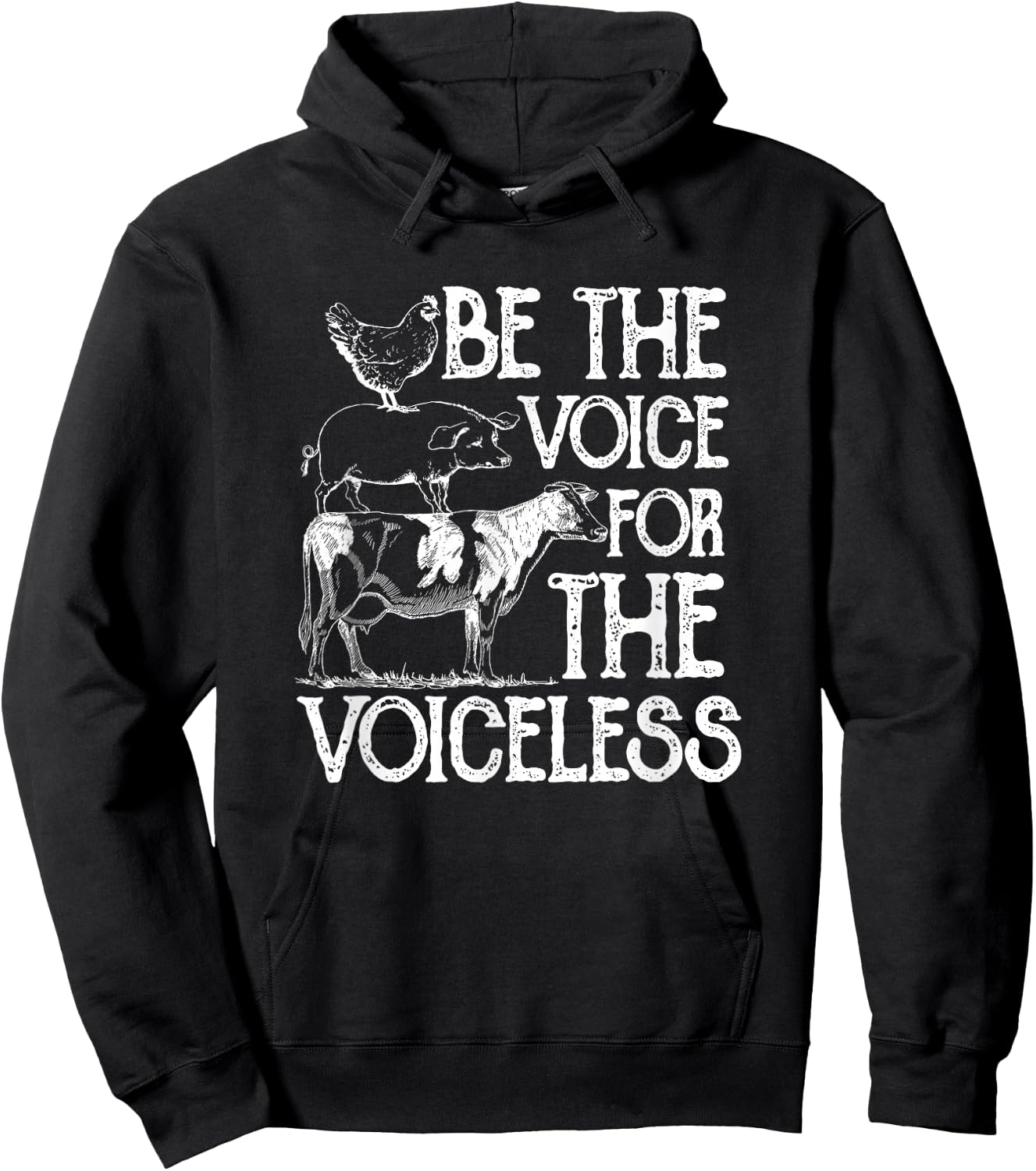 Be the Voice For The Voiceless Veganism Organic Vegan Gift Hoodie - Hoodie | Black