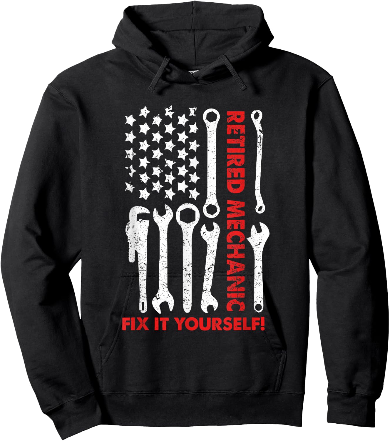 Ph America Flag Retired Mechanic 2021 Retirement Hoodie - Hoodie | Black