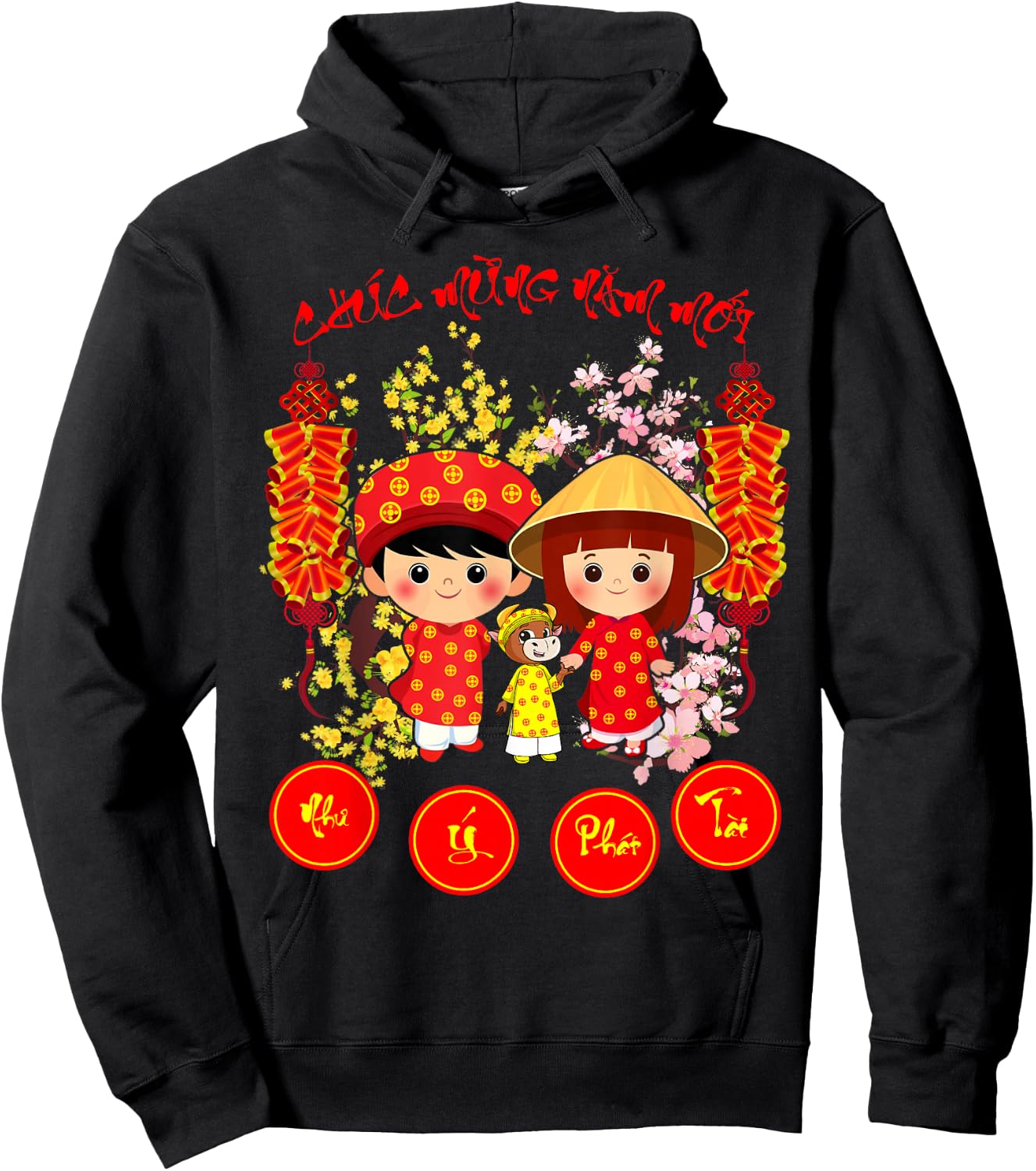 Chuc Mung Nam Moi 2026 Year Of the Horse Vietnamese Tet Hoodie - Hoodie | Black