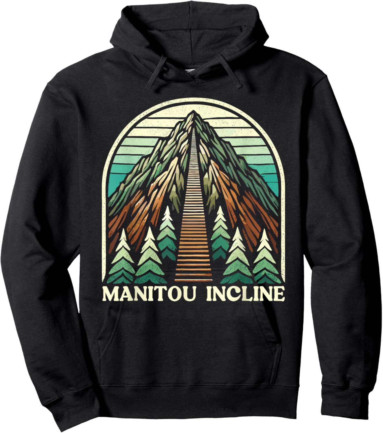 Manitou Incline, Manitou Springs Colorado, Manitou Incline Hoodie - Hoodie | Black