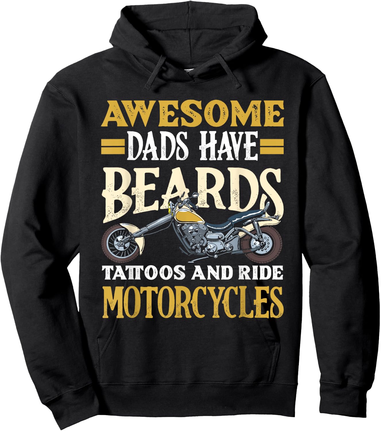Awesome Dads Have Beards Tattoos and Motorcycles Motorcycle Hoodie - Hoodie | Black