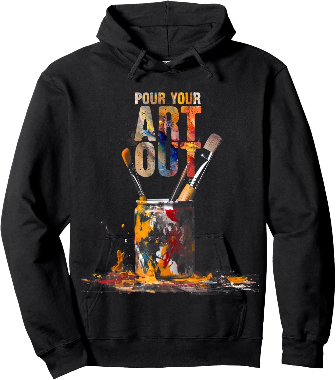 Vintage Cat Gift Store Artist Art Make Art Painter Teacher Artsy Gift Hoodie - Hoodie | Black