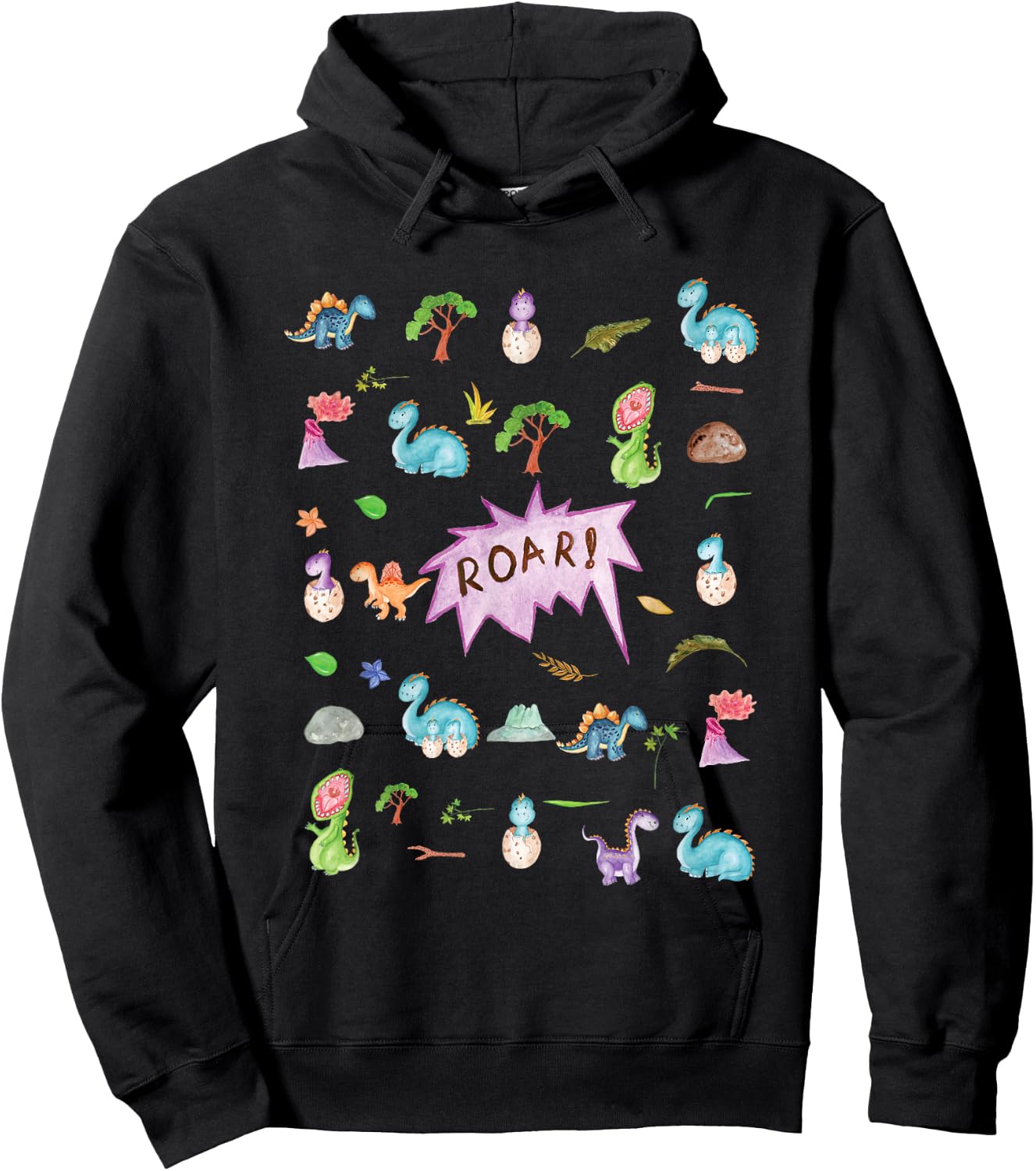 Dinosaur clip art Print for Adults ABDL AB/DL Ageplay DDLG Hoodie - Hoodie | Black