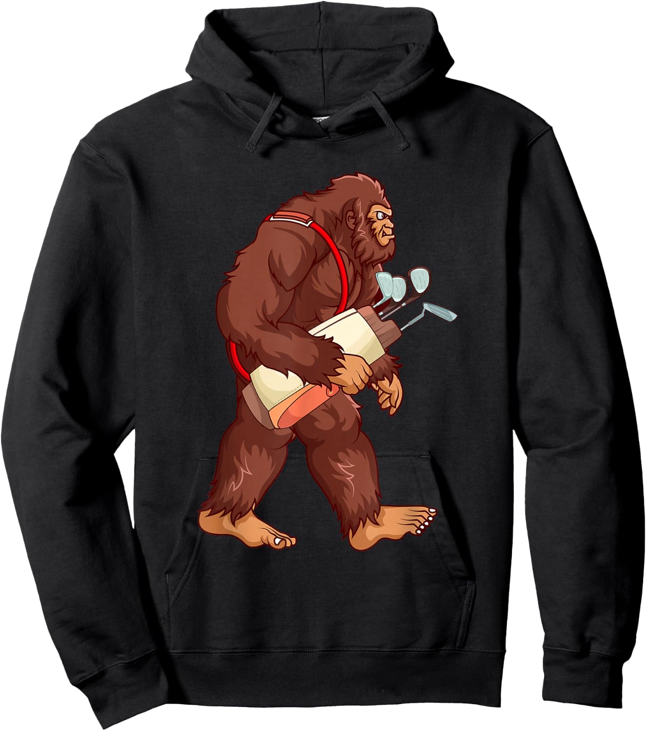 Funny Sasquatch Lover Golf Gift Bigfoot Golfer Golfing Gift Hoodie - Hoodie | Black