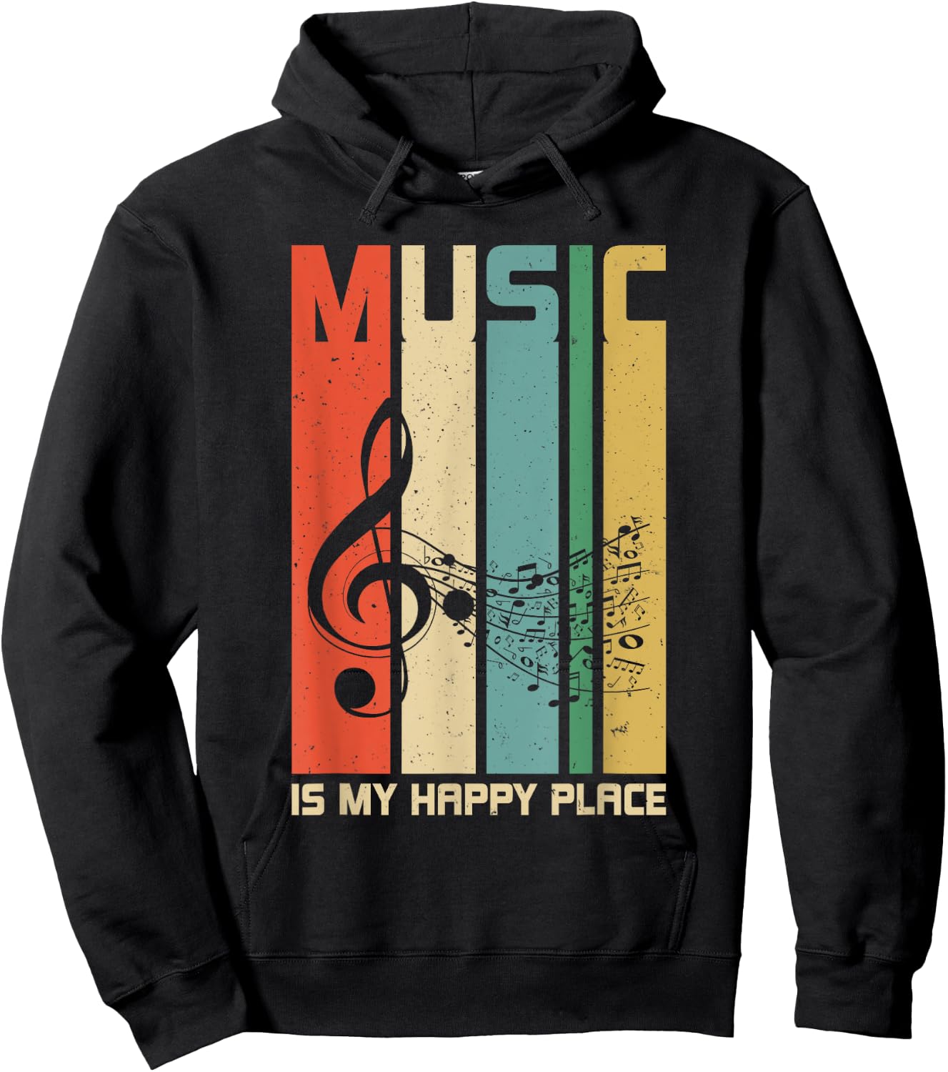 Music is My Happy Place Gift Musician Lover Artist Singer Hoodie - Hoodie | Black