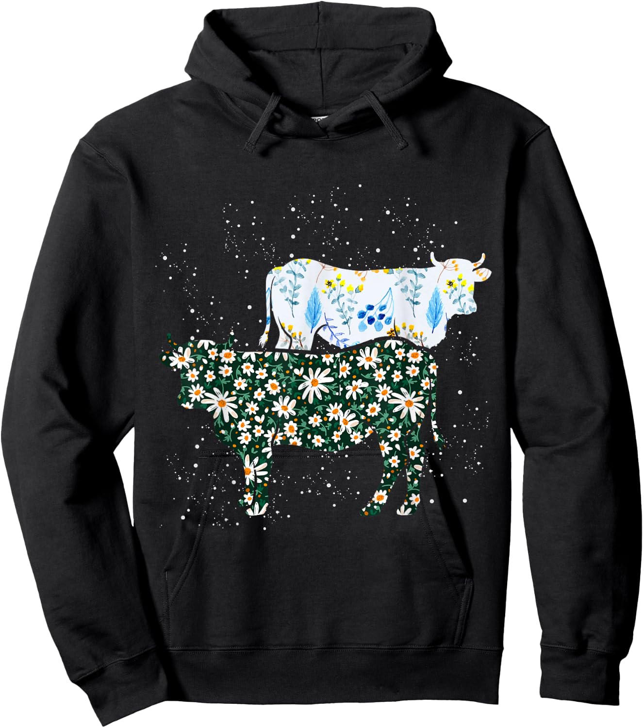 Vintage Cow Hoodie - Hoodie | Black