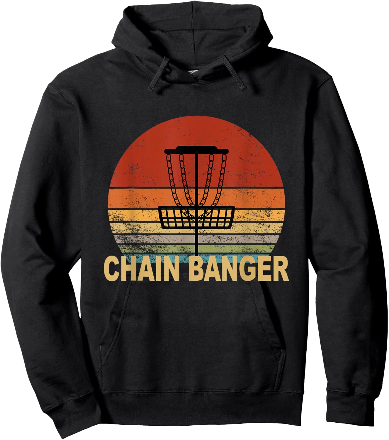 Vintage Disc Golf Dad Funny Chain Banger Basket Hoodie - Hoodie | Black