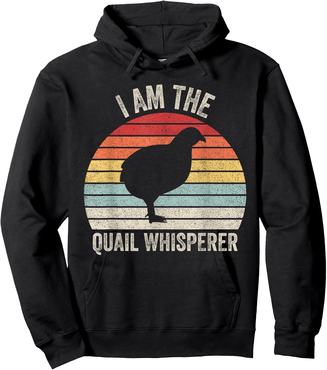 Catch Some Rays Vintage Retro I Am The Quail Whisperer Black Women's Medium Adult Classic Fit Polyester Short Sleeve Hoodie - Hoodie | Black