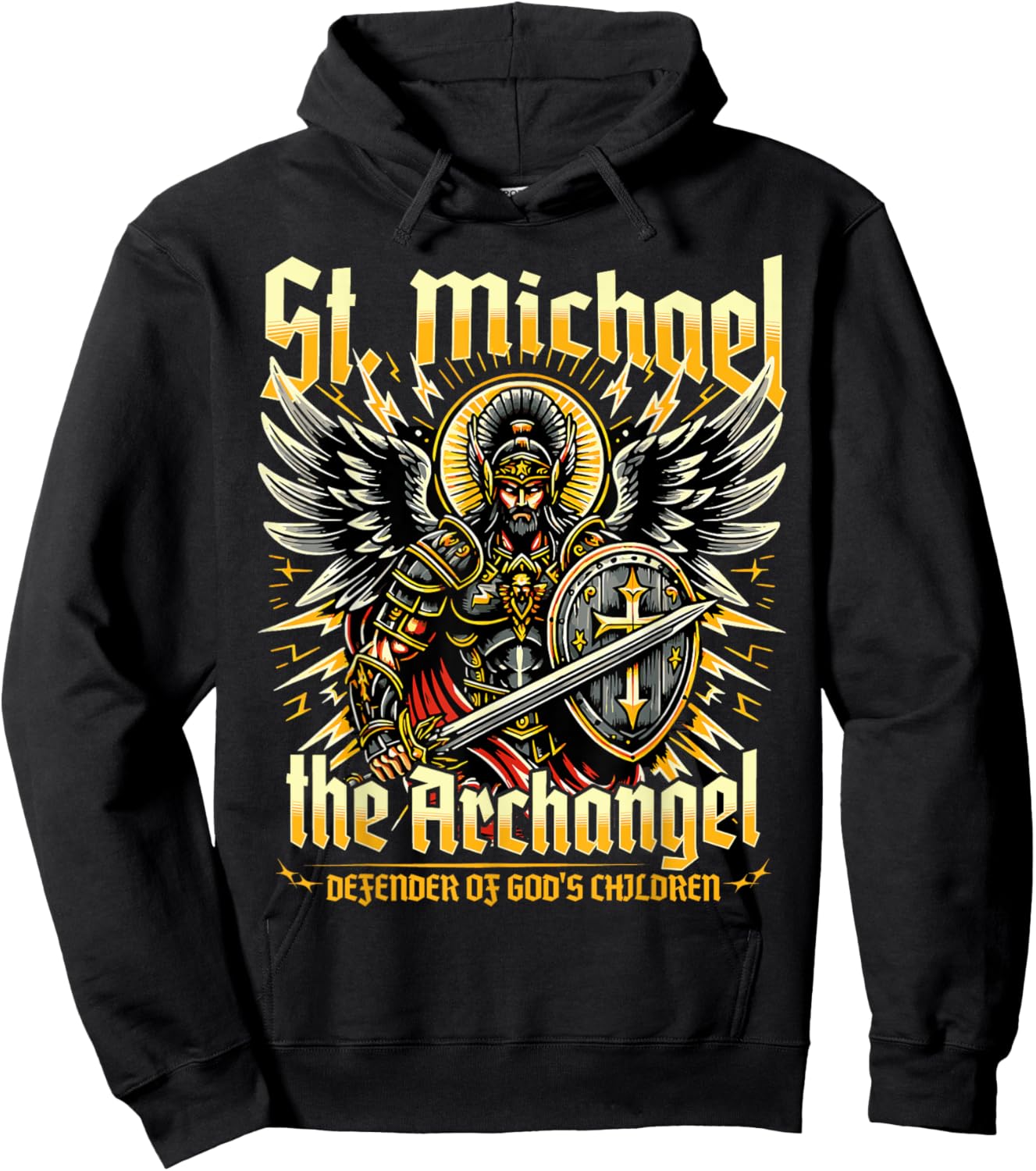 St. Michael the Archangel Defender of God's Children Hoodie - Hoodie | Black