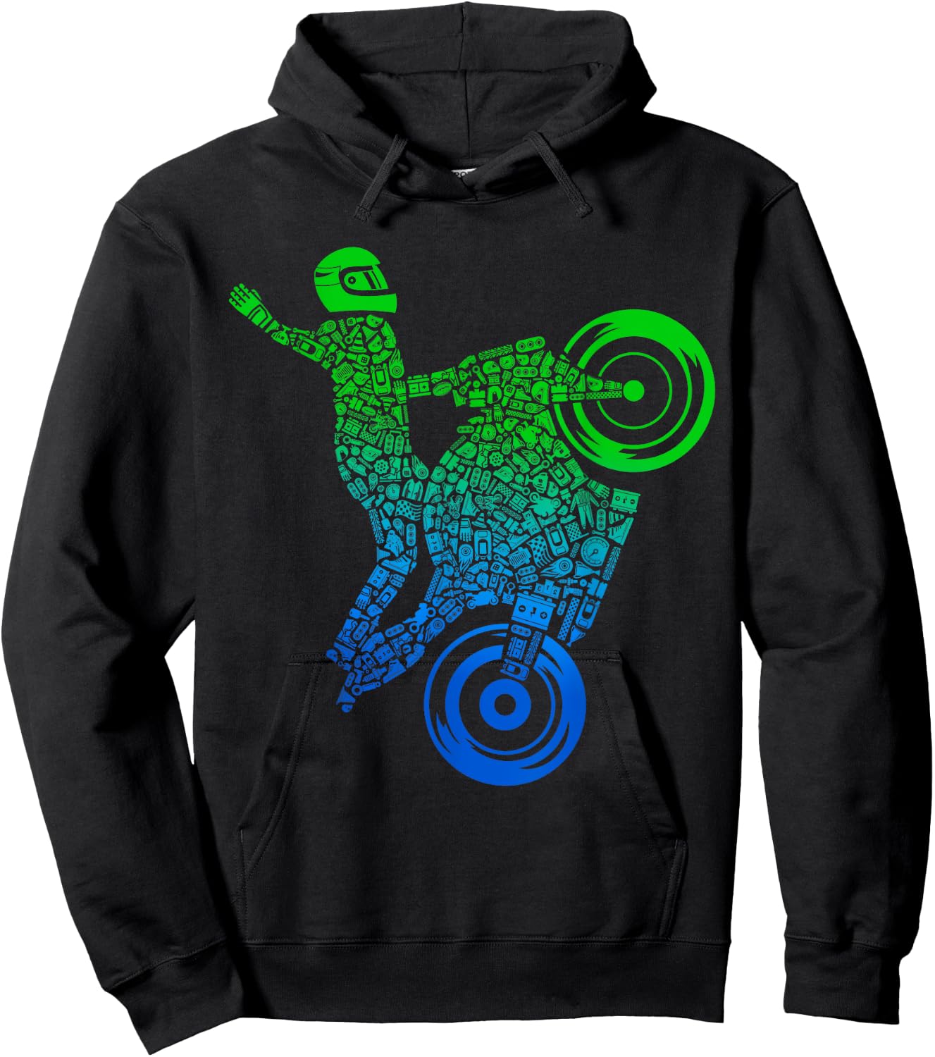 Sportbike Motorcycle Rider Stunt Sports Bike Motorcycle Hoodie - Hoodie | Black