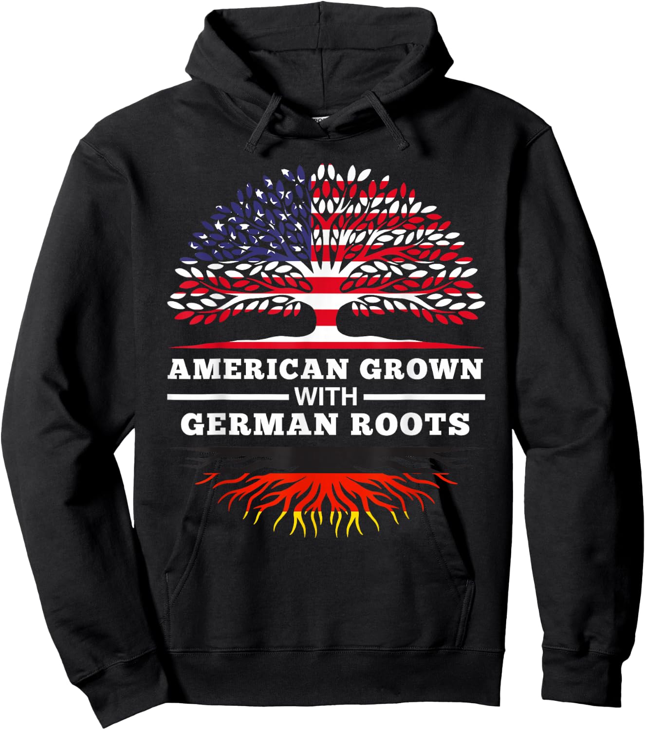 American Grown with German Roots Family Heritage Germany Small Hoodie - Hoodie | Black